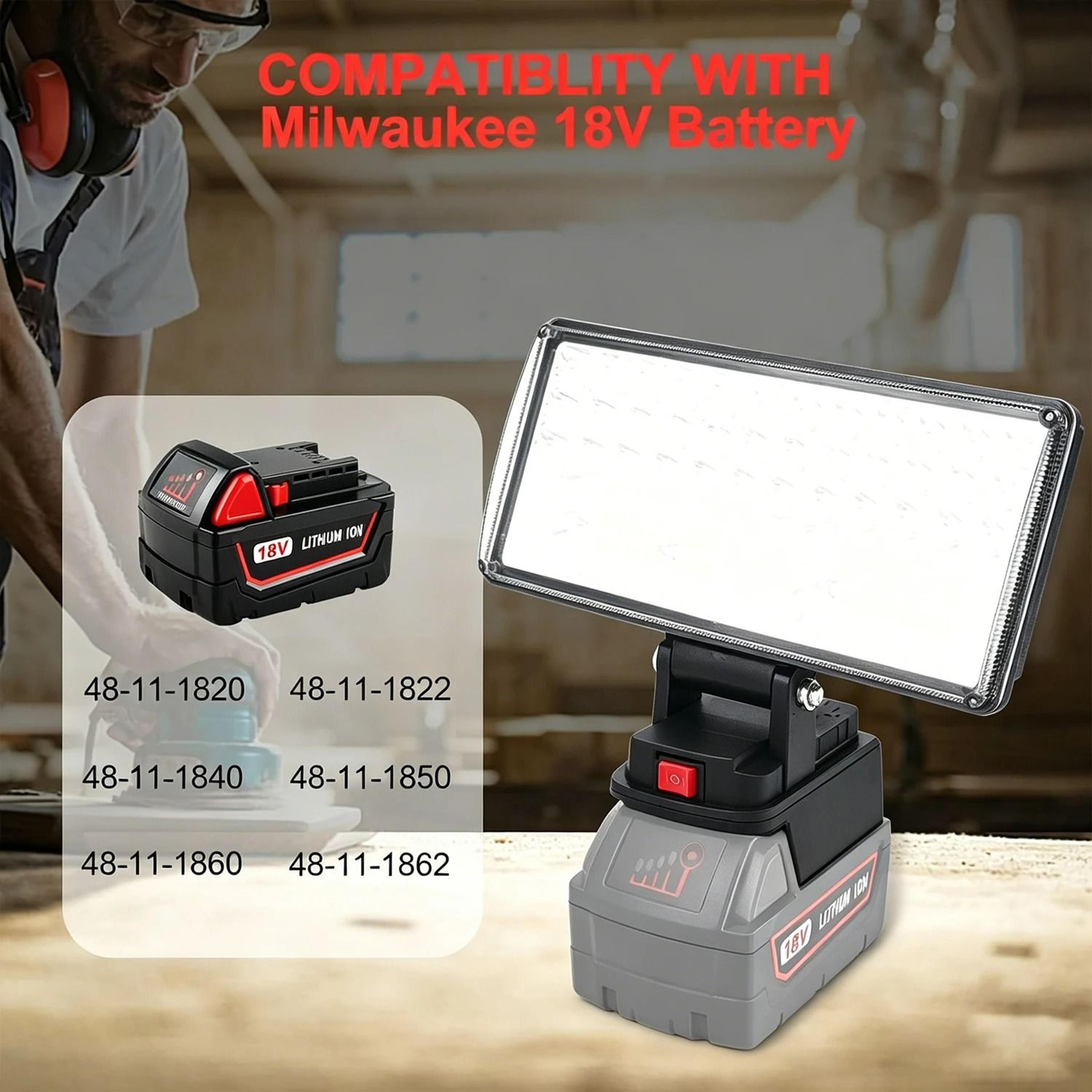 Cordless LED Work Light  Portable Emergency Flood Lamp For 18V Lithium Battery 2