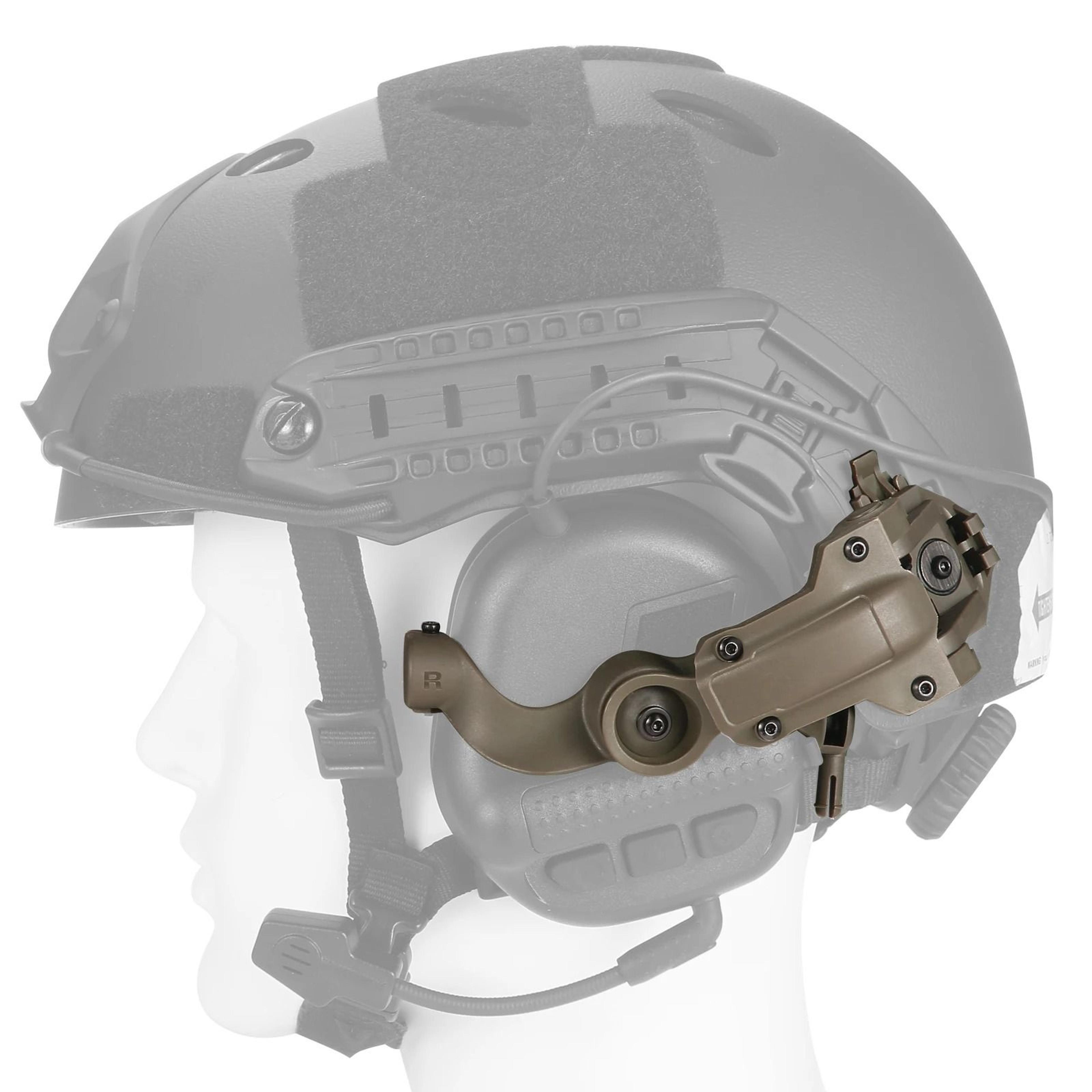 Tactical Helmet Rail Mount Adapter  360Degree Headset Suspension Brackets 4