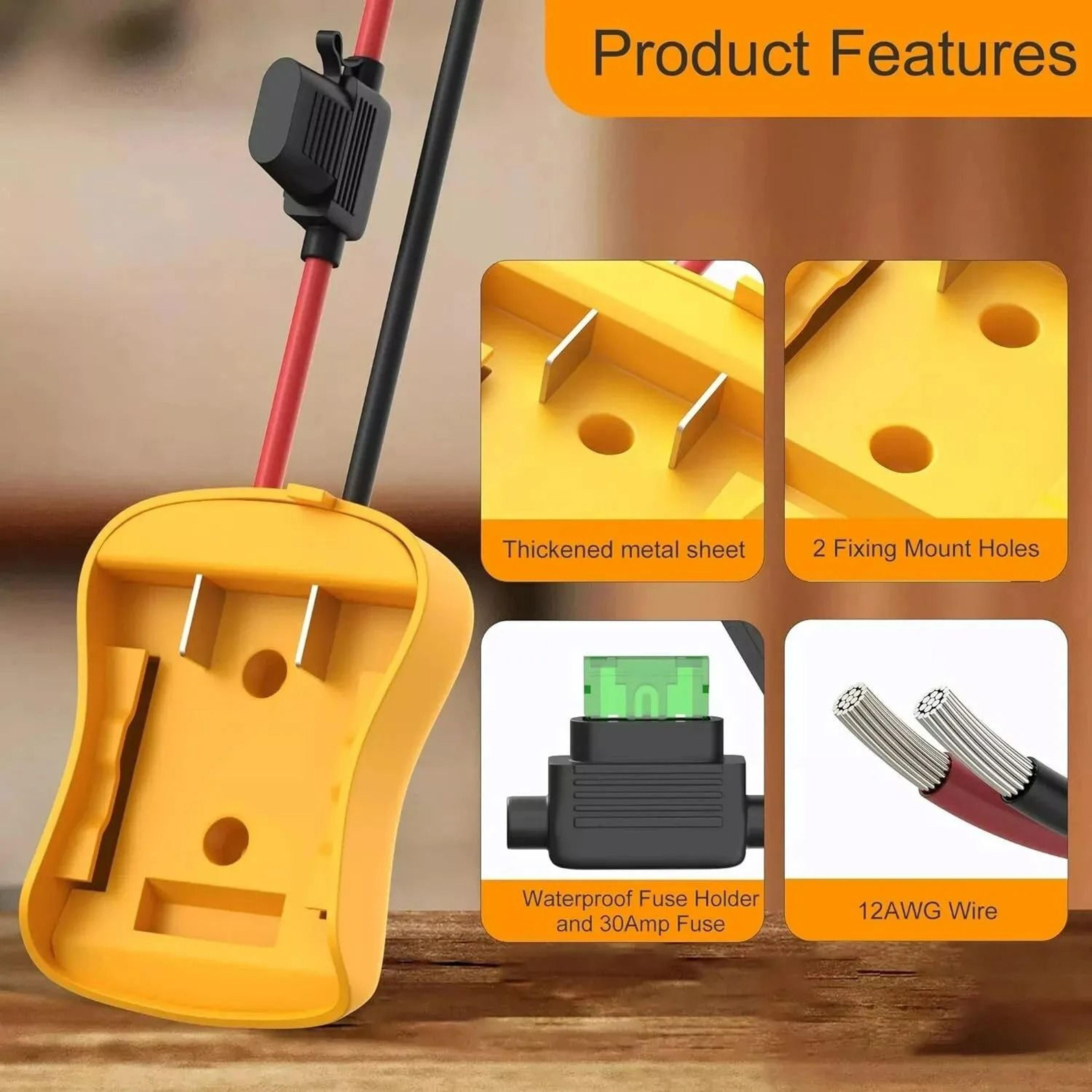 Power Wheel Battery Converter Adapter Kit For 20V Lithium Batteries With Fuse  Wire Terminals 4
