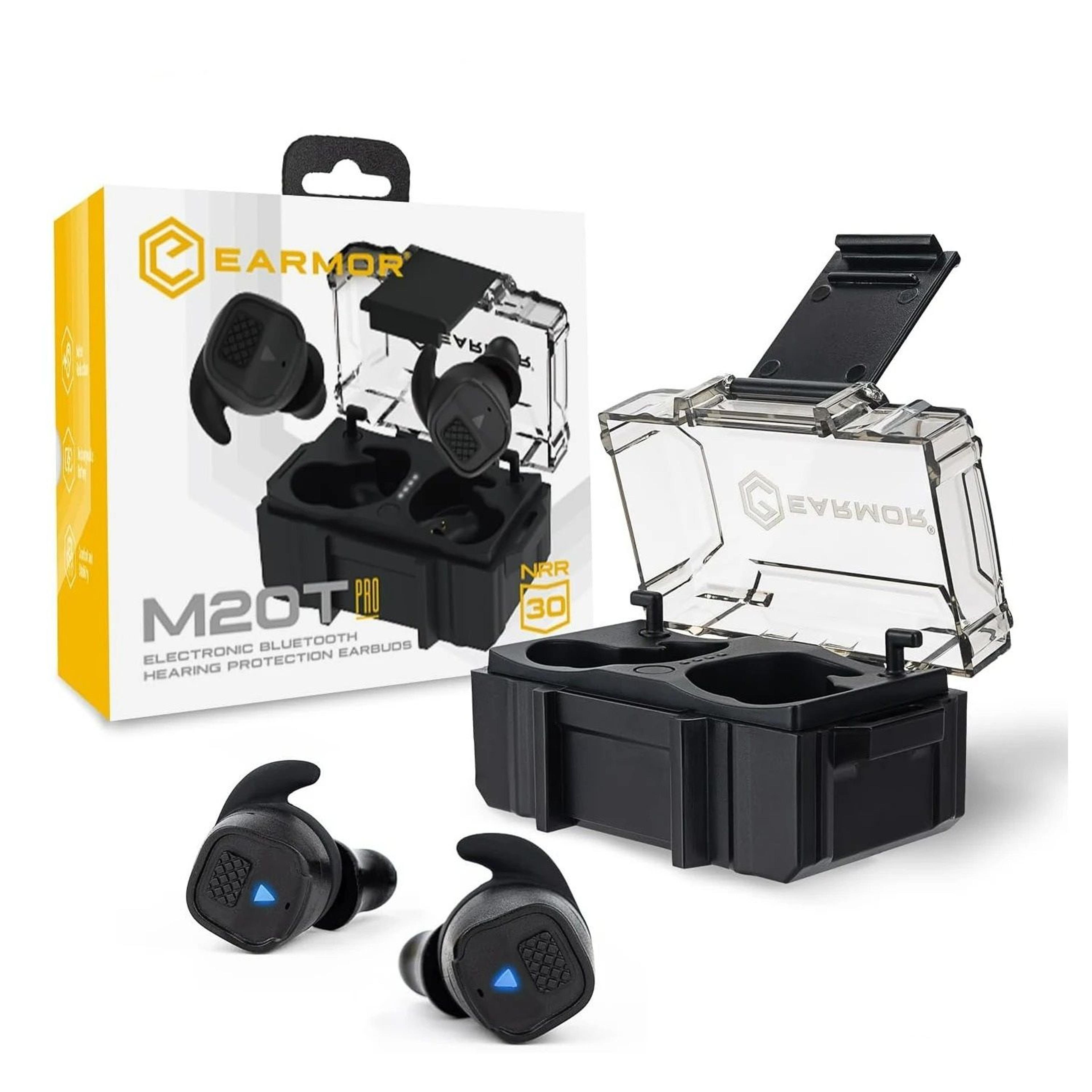in-ear electronic tactical hearing protection earbuds with bluetooth & ambient sound amplification