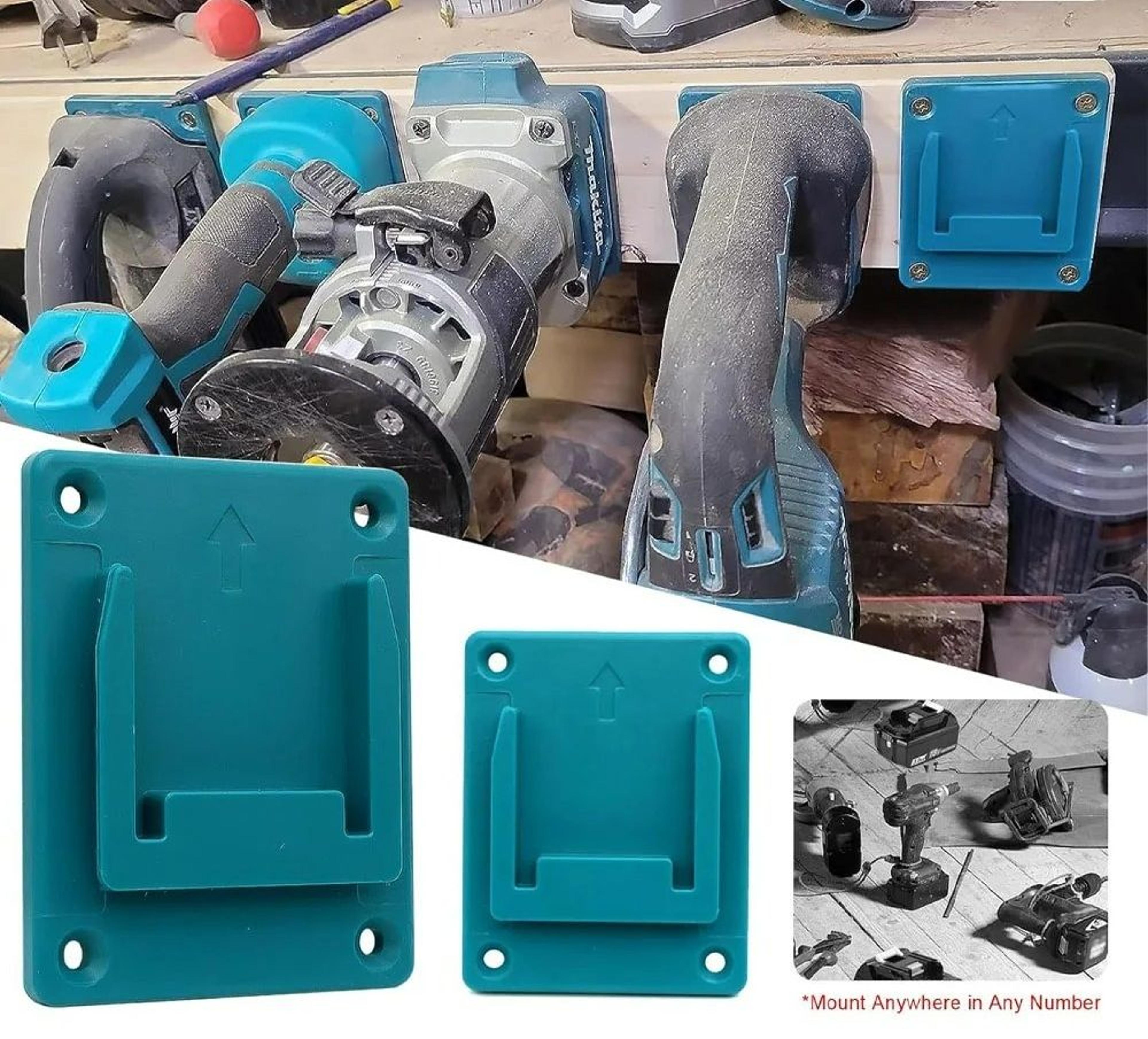 HeavyDuty Wall Mount Tool  Battery Dock Hanger Brackets With Screws For 18V Cordless Tools  Batteri 5