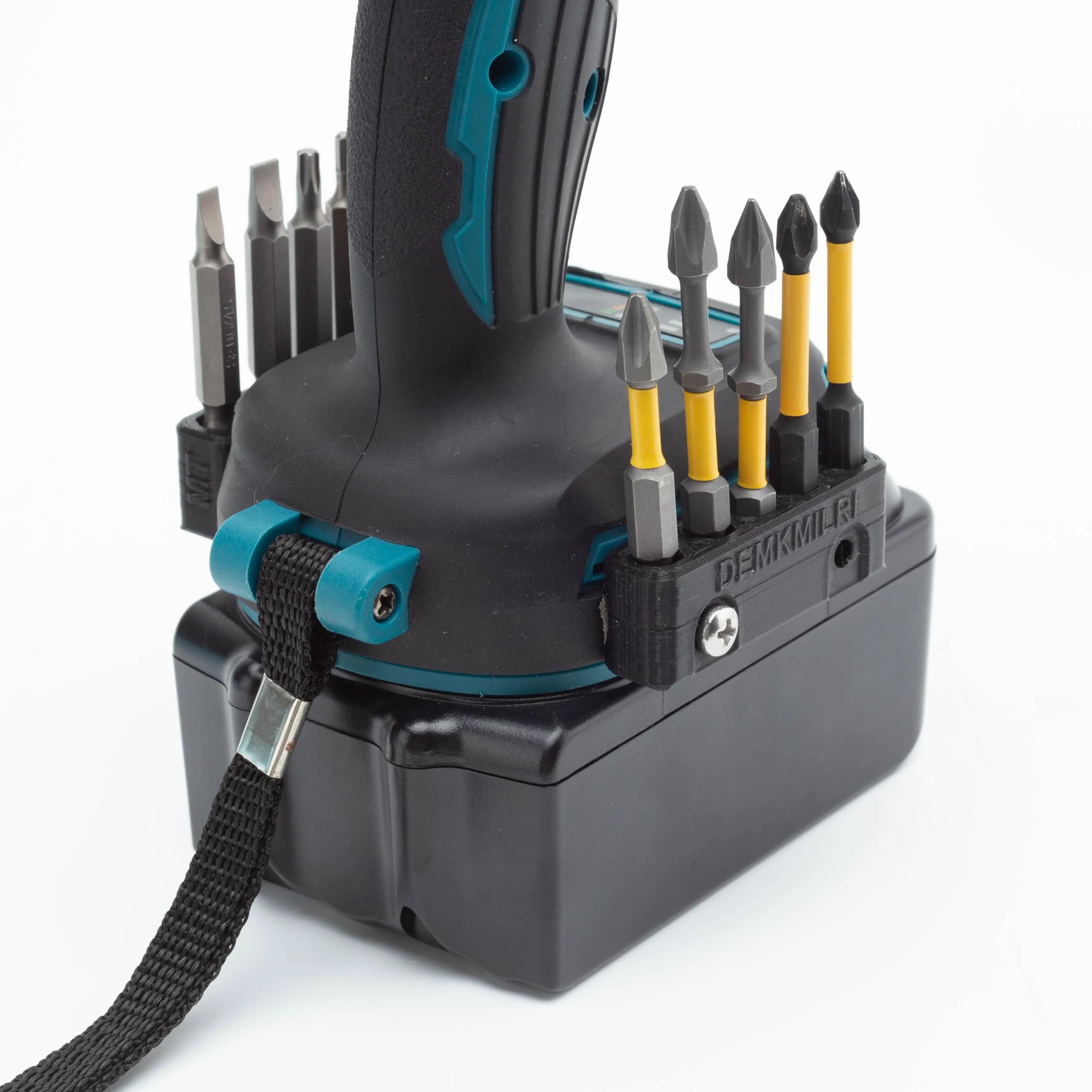 SideMount 5Slot Magnetic Cordless Drill  Impact Driver Bit Organizer With Mounting Screw 4