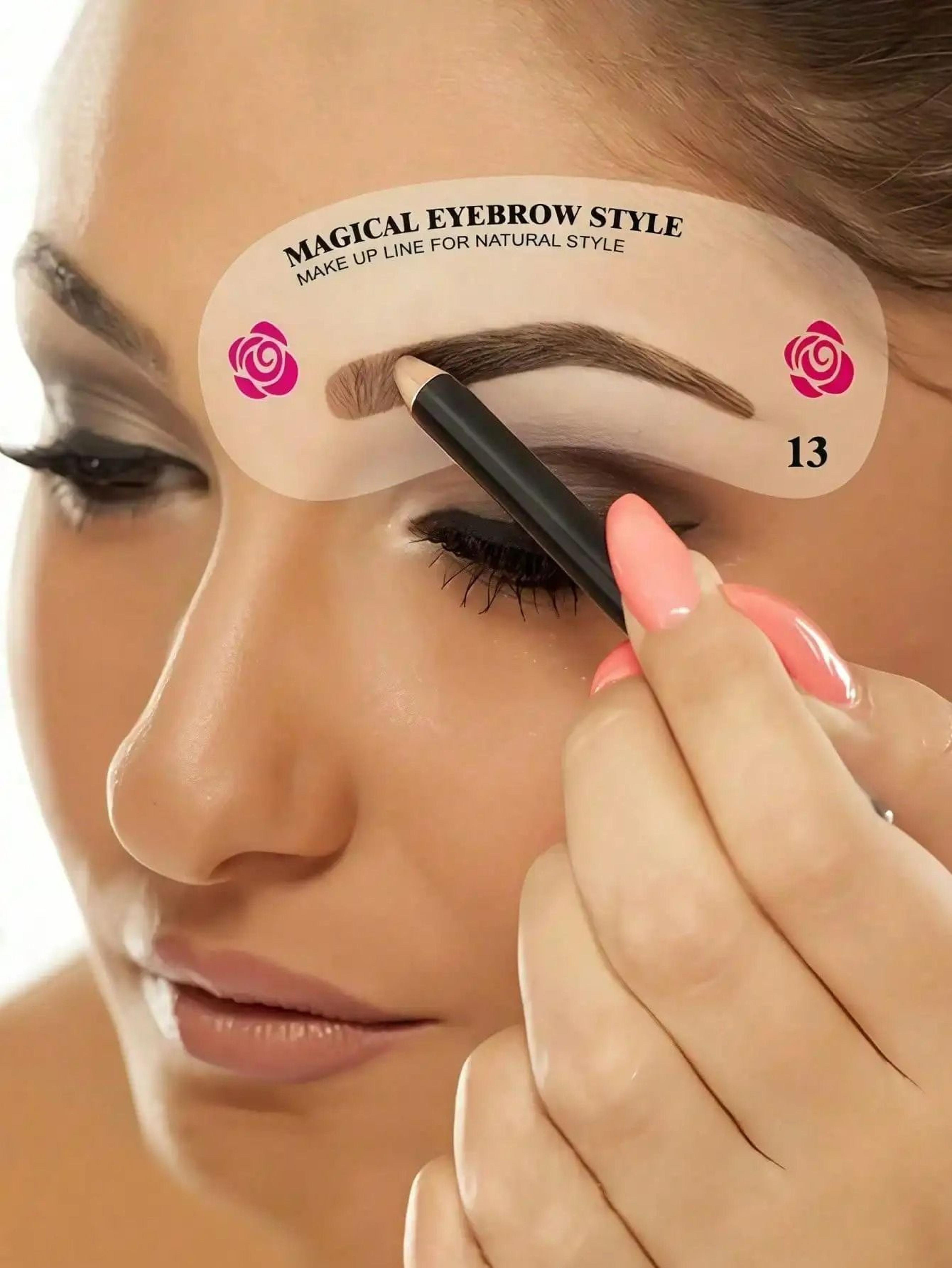 24-style reusable eyebrow shaping stencils & makeup grooming kit