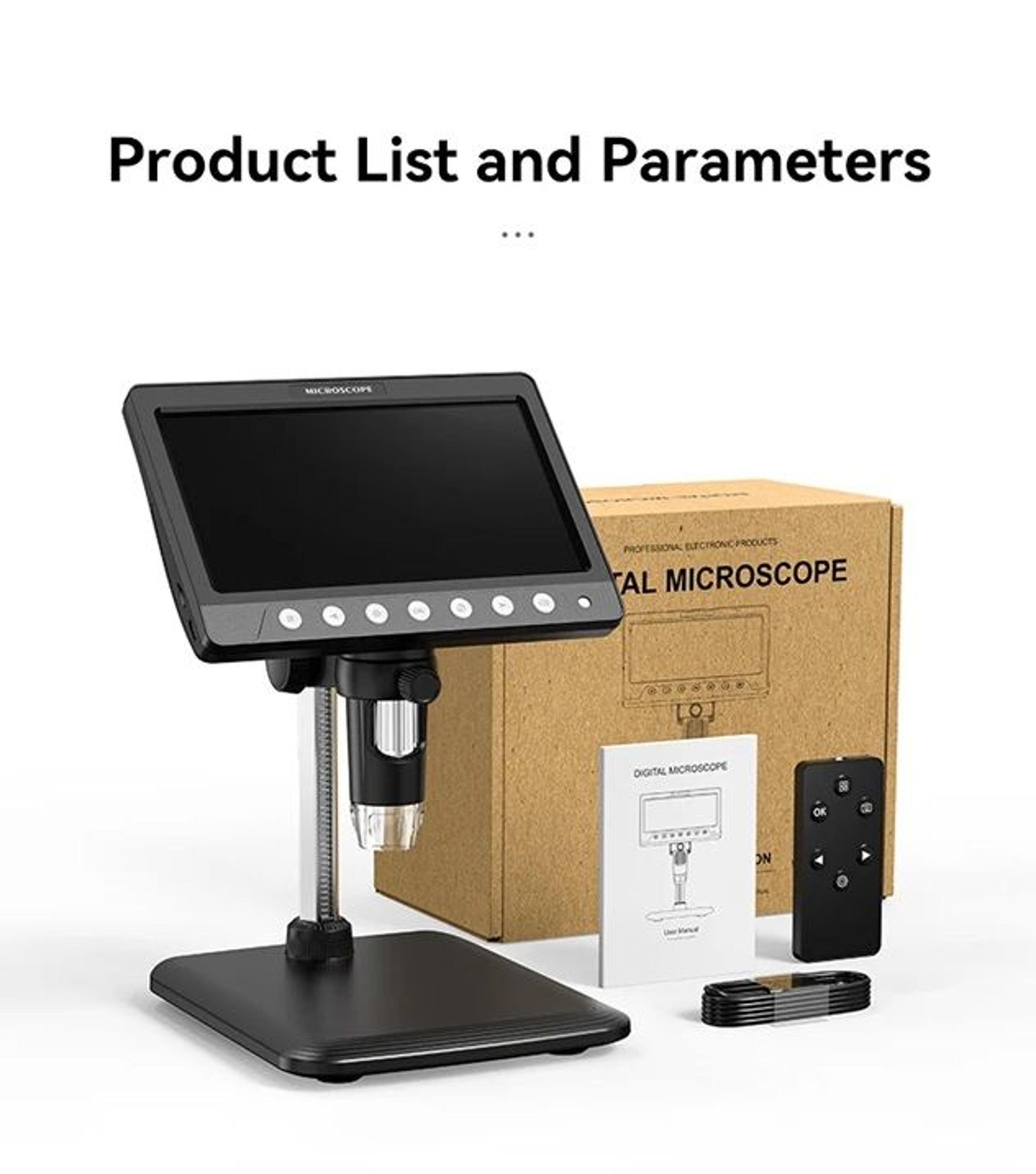ProView 1200X Digital Microscope  7in IPS Screen USB Microscope For Soldering Electronics  Phone Re 7