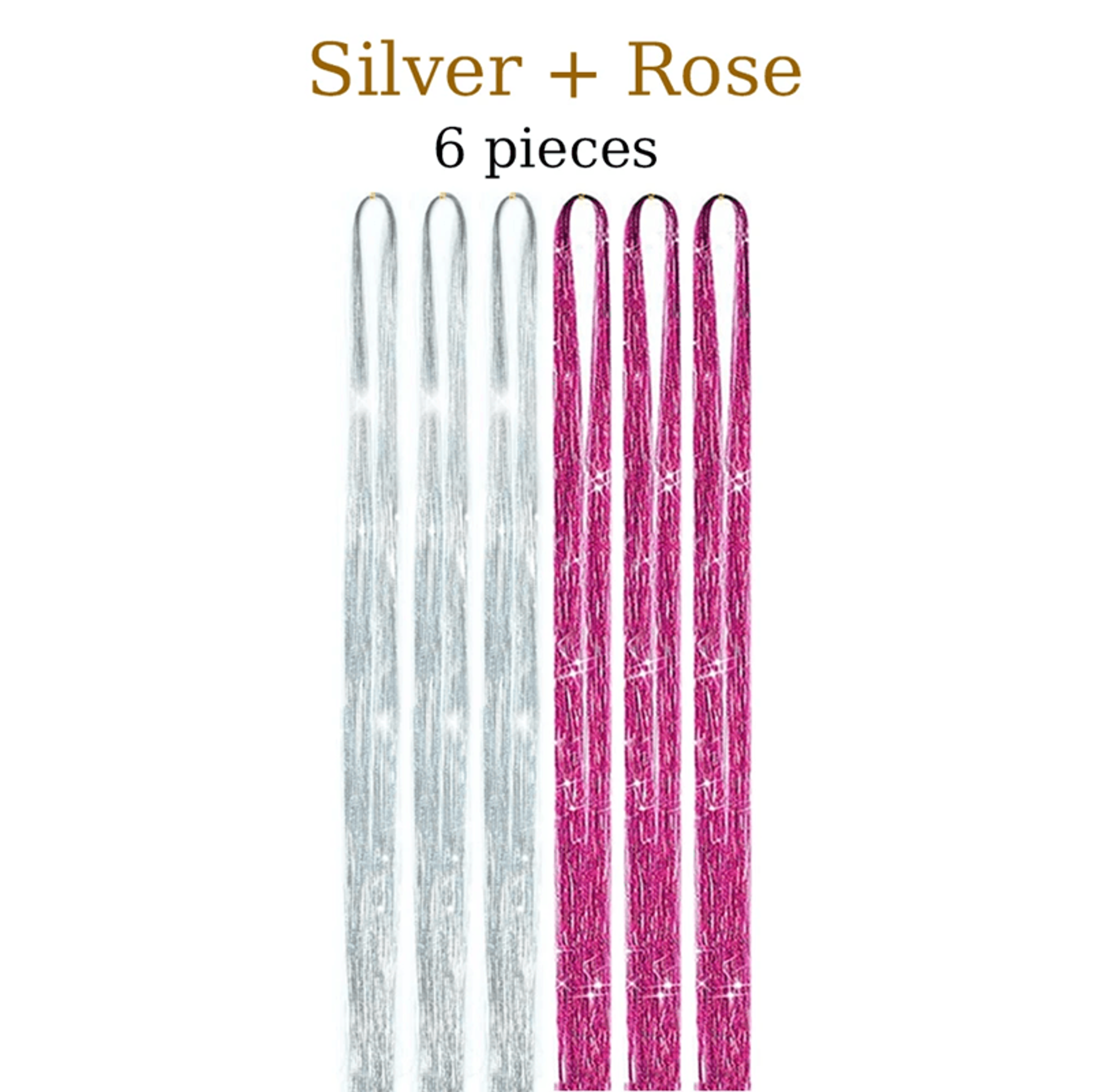 48 Inch Fairy Hair Tinsel Kit  1200 Sparkling Hair Extensions In 12 Colors 6