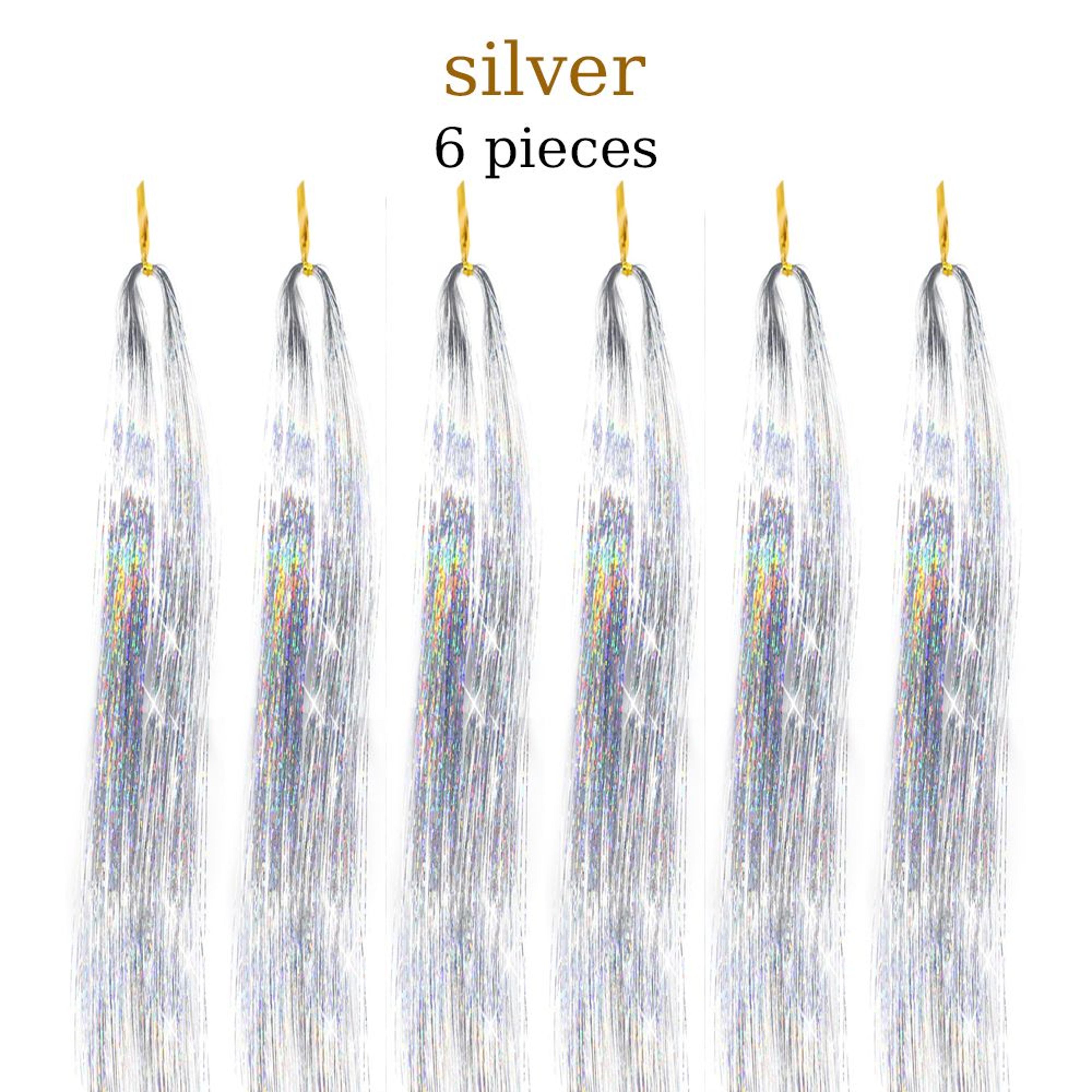 48 Inch Fairy Hair Tinsel Kit  1200 Sparkling Hair Extensions In 12 Colors 11