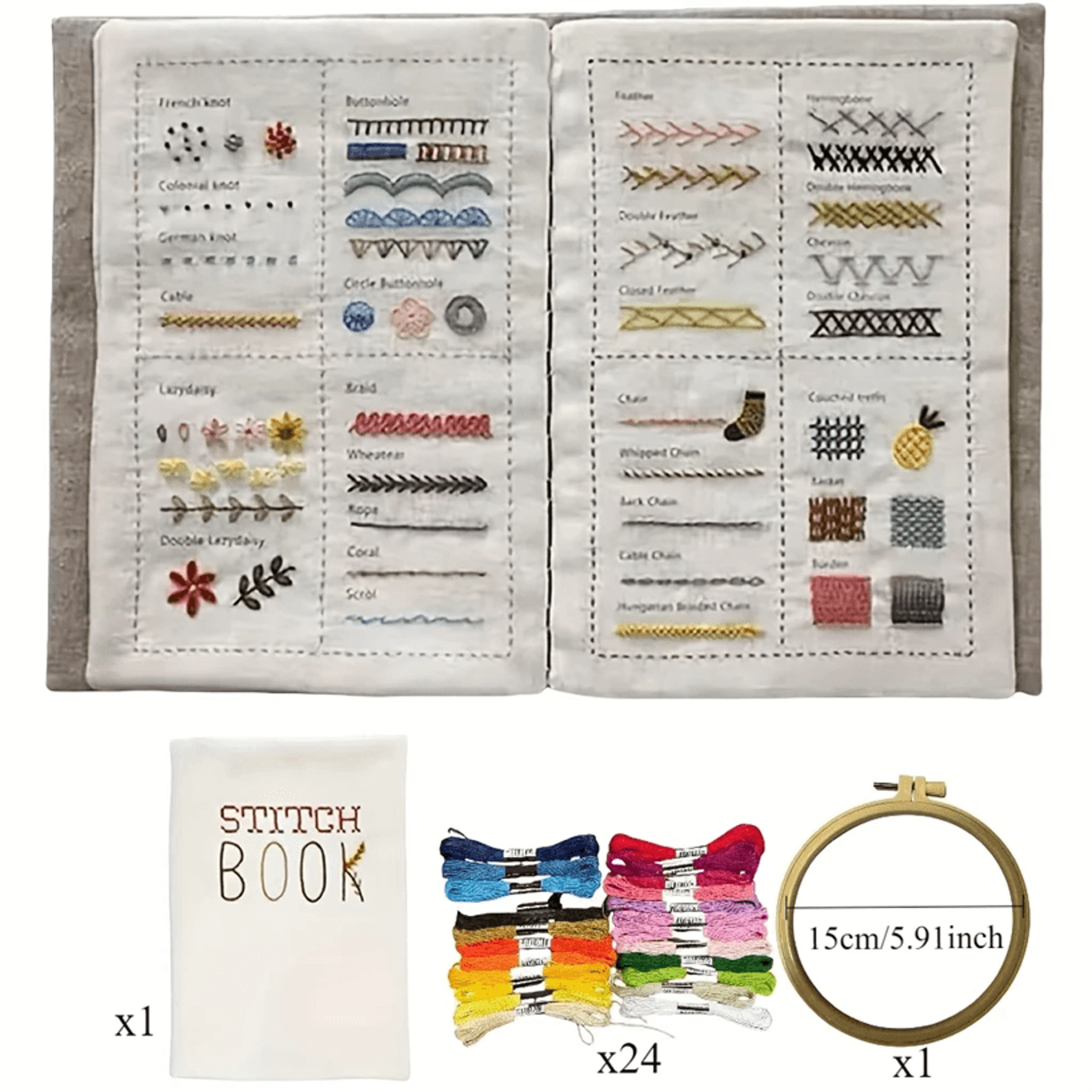 Complete Embroidery Stitch Book Set  DIY Embroidery Guide For Beginners And Sewing Enthusiasts 0