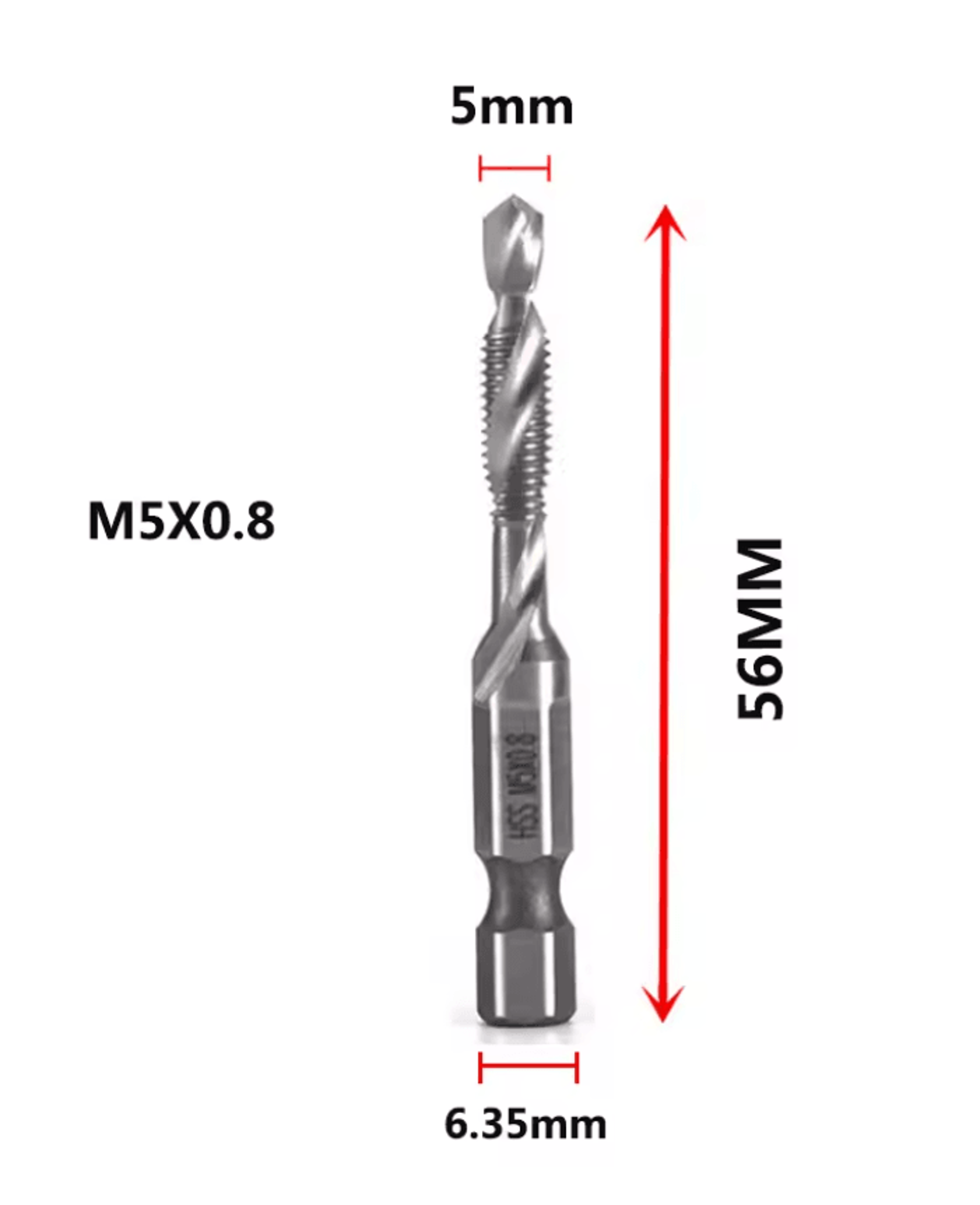Titanium Metric Tap Drill Bit Set For Hex Shank Power Tools 10