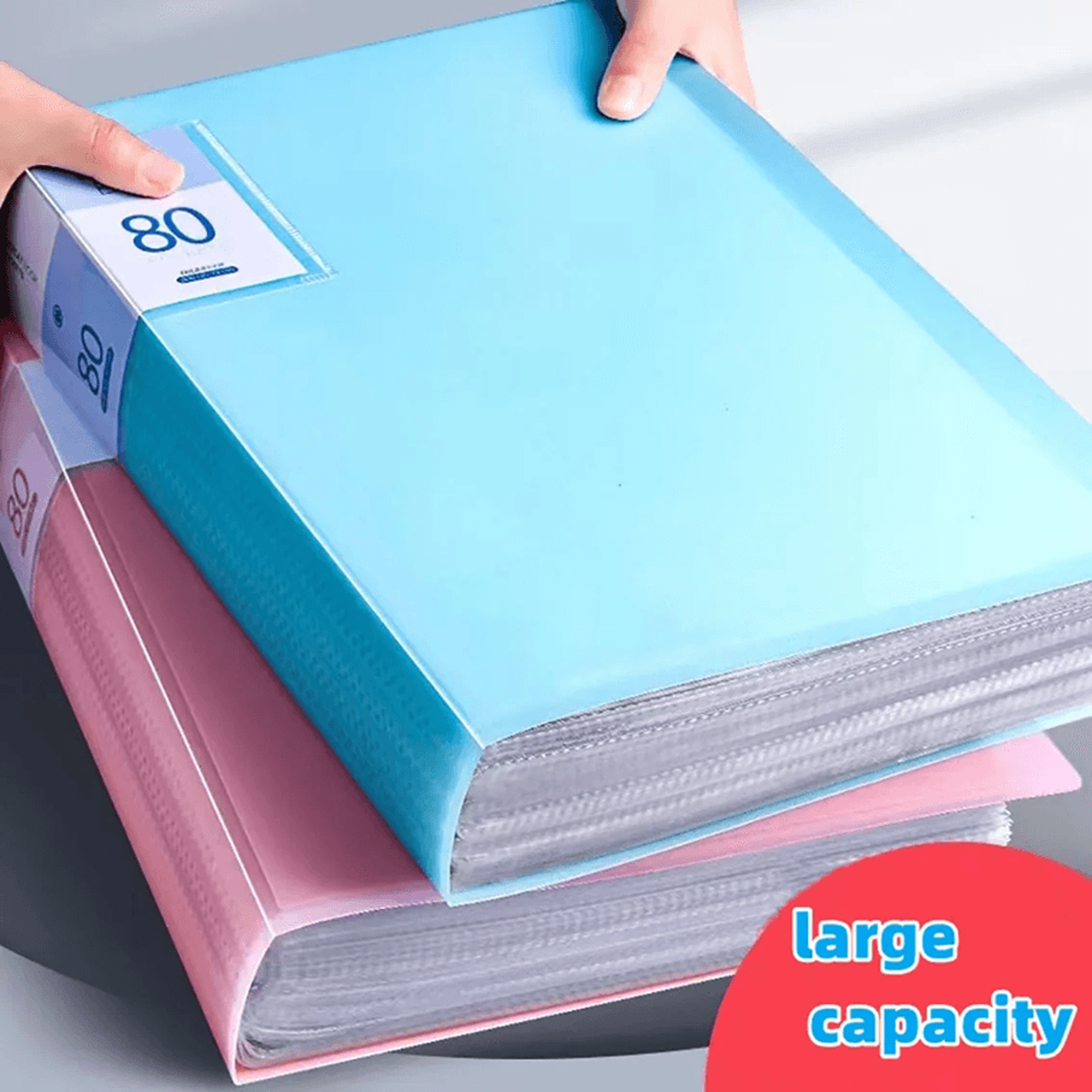 60 Page A4 Document Organizer Morandi Color Plastic Folder With Clear View Panels 2