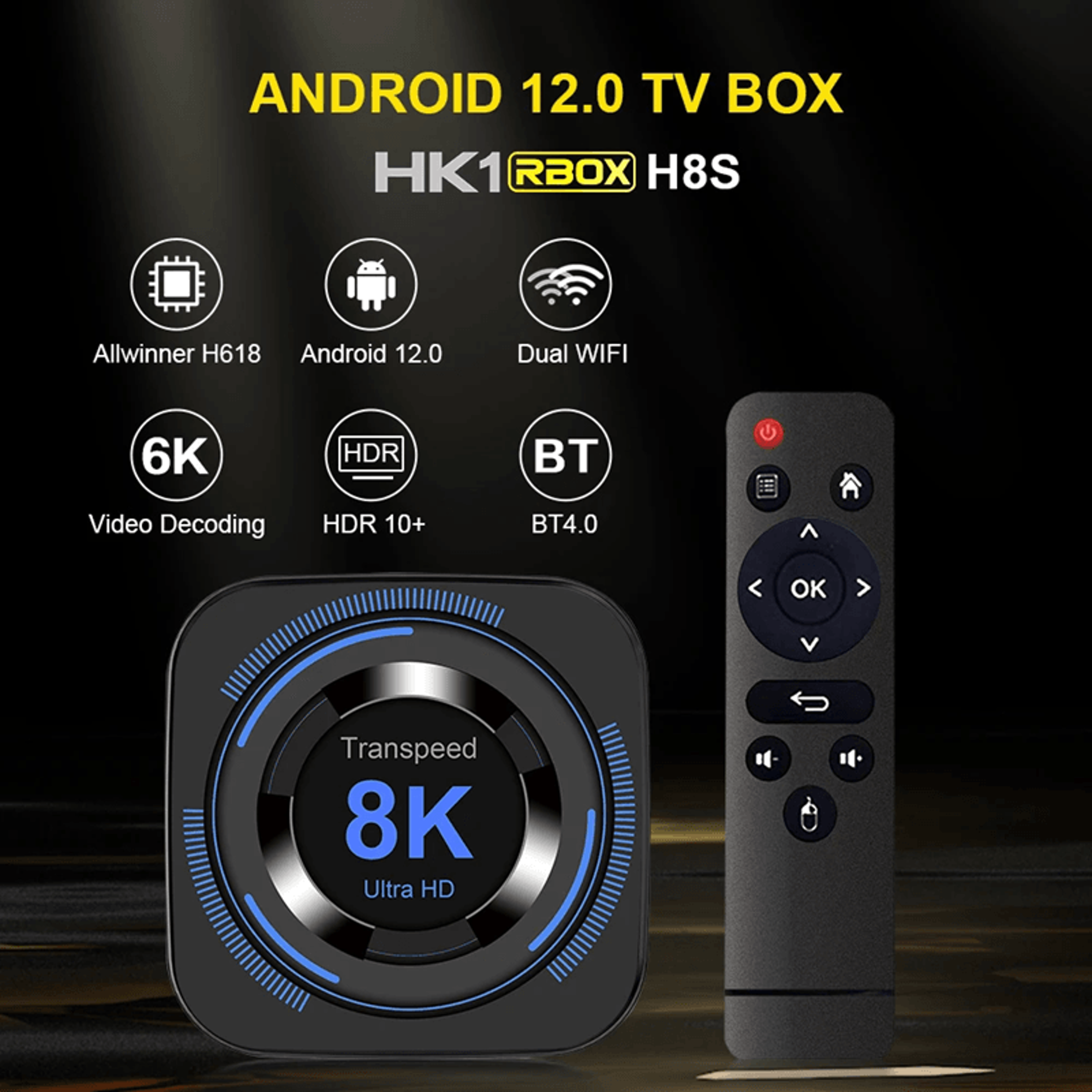 Transpeed Android TV Box With 8K Support And Dual WiFi Streaming 0