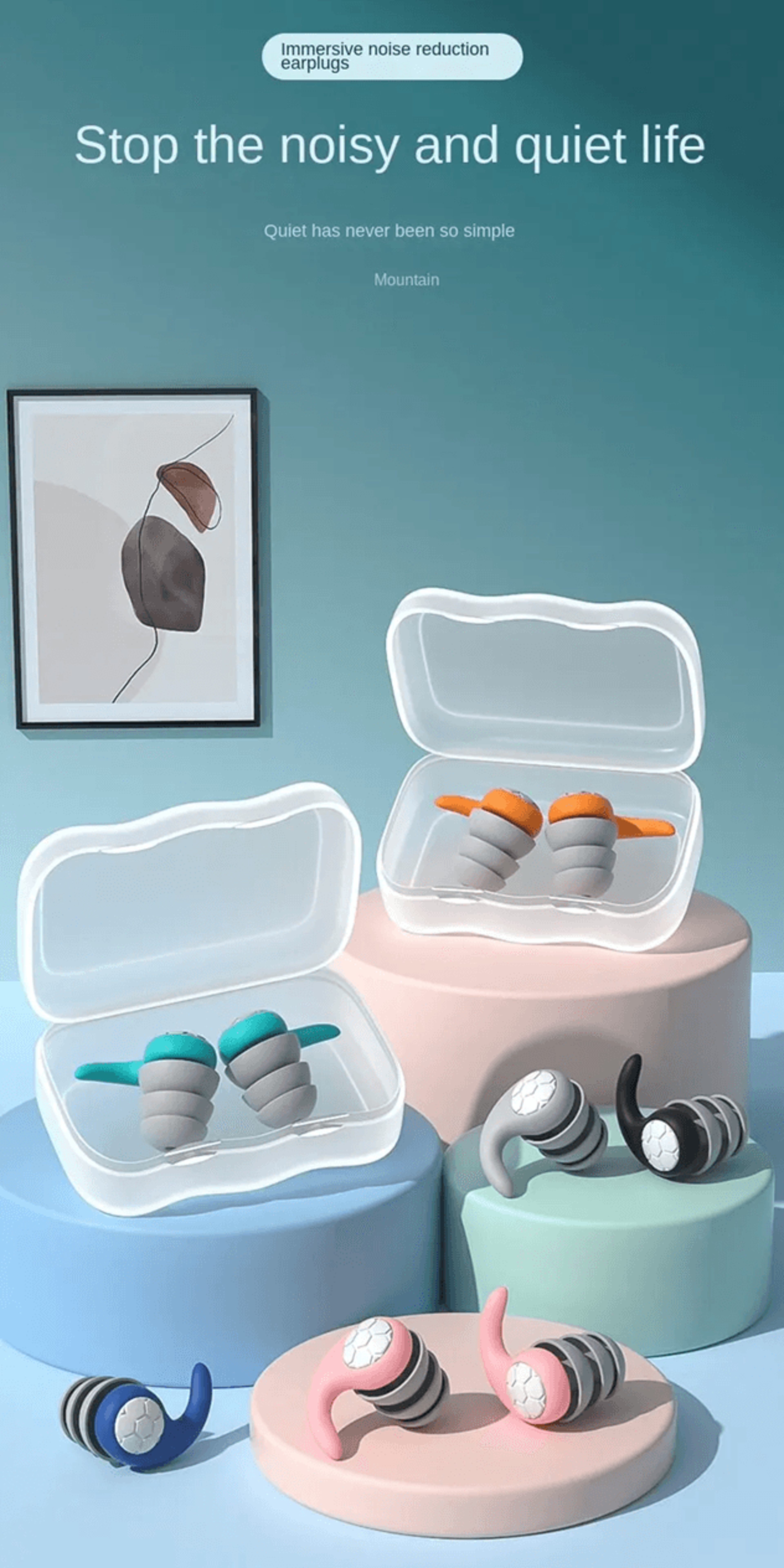 Silicone Noise Cancelling Earplugs For Sleep Swimming And Sound Protection 0