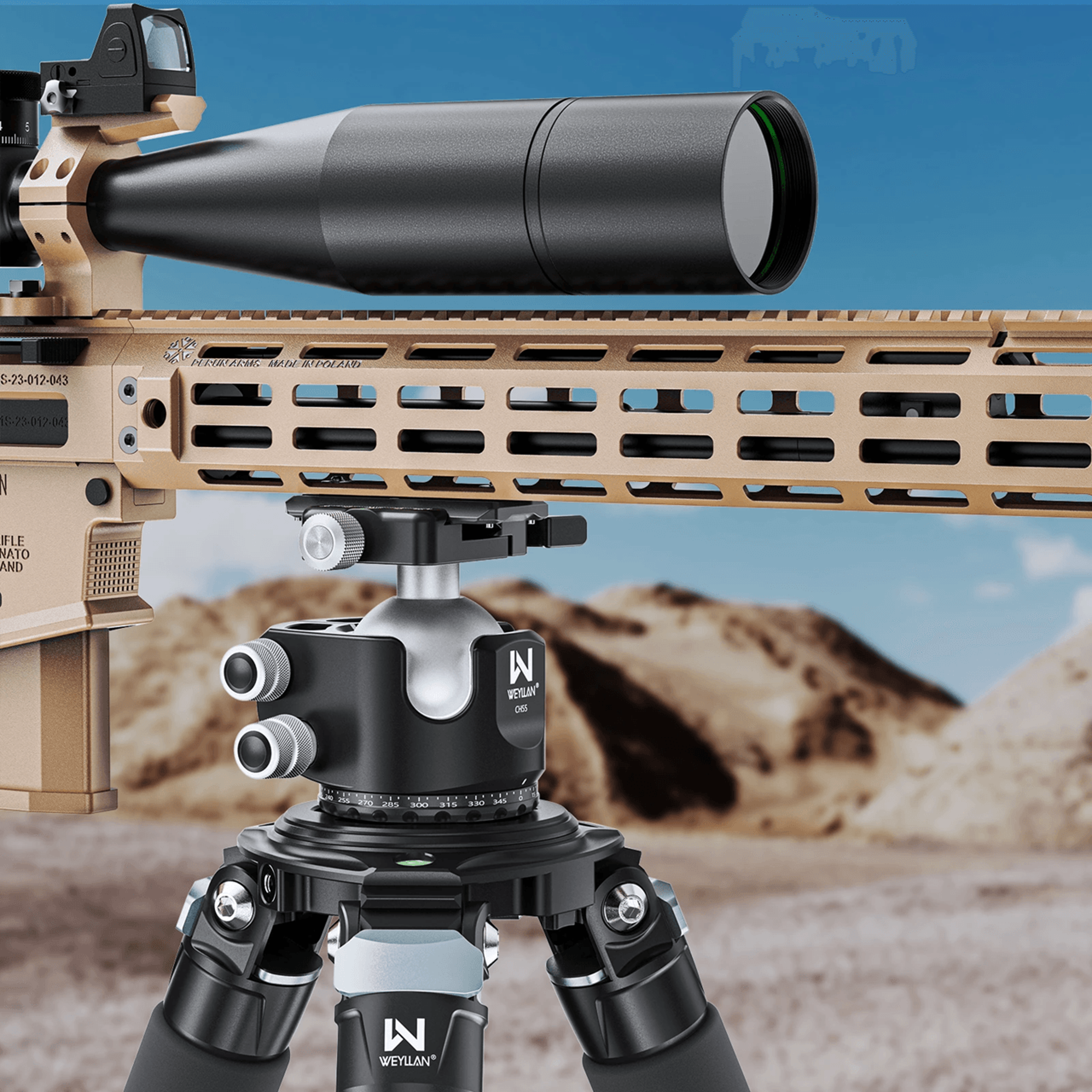 weyllan mk80 m-lok arca rail adapter – lightweight aluminum bipod mount