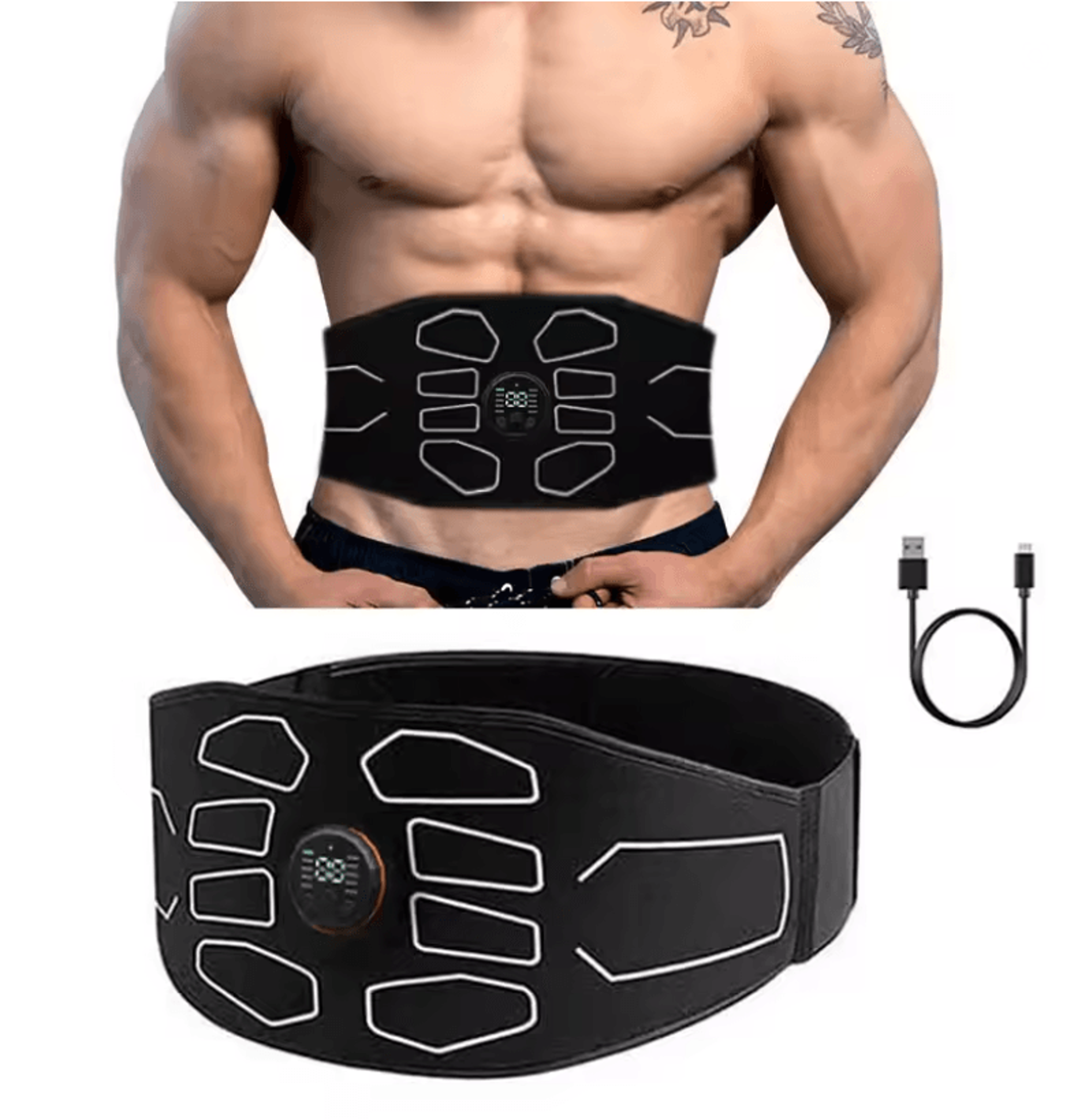 EMS Waist Trainer Belt With Abdominal Muscle Stimulation And Fat Burning Support 1