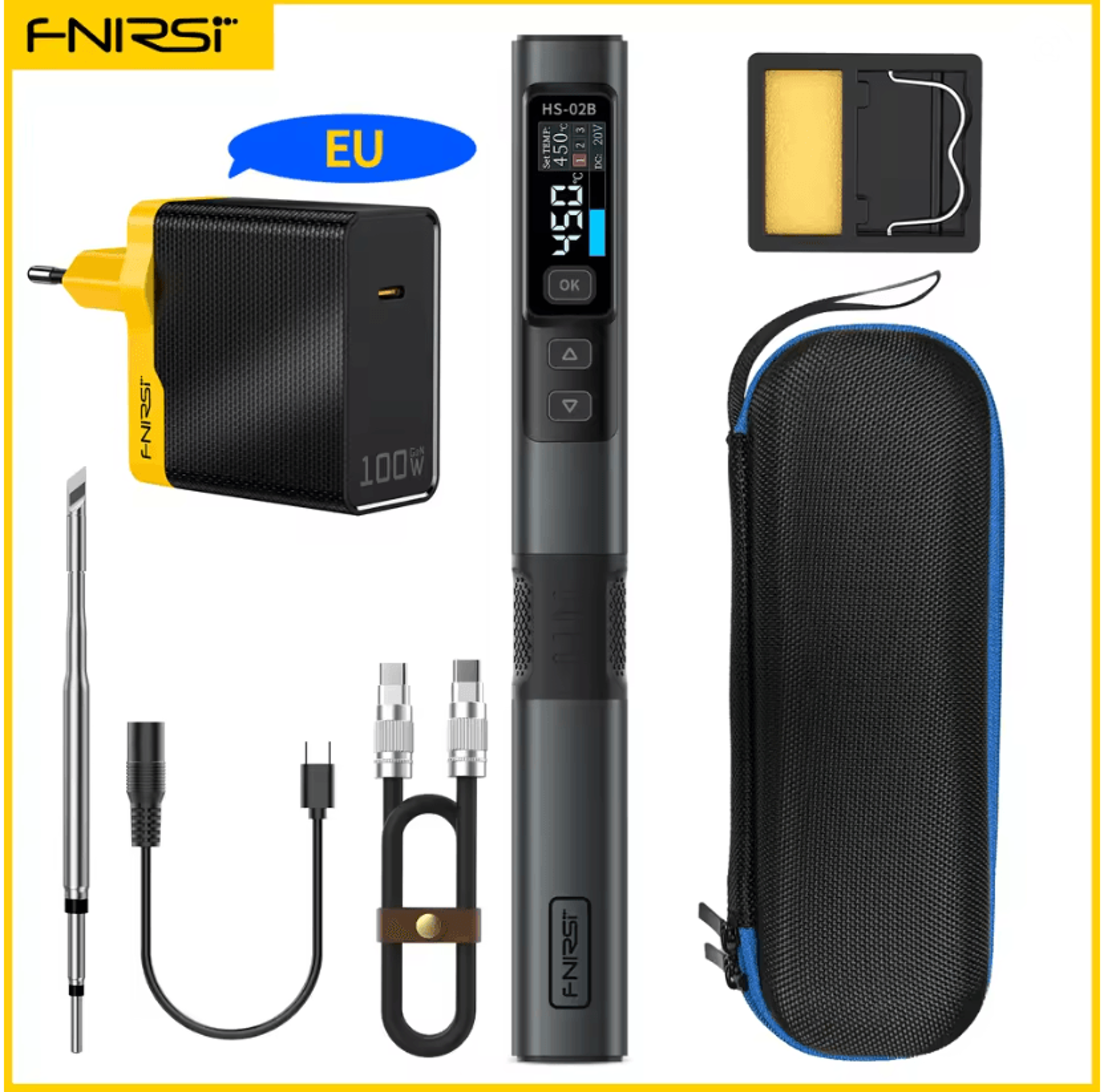 FNIRSI HS02 Smart Soldering Iron 100W With Adjustable Temperature And PD QC Fast Charging 6