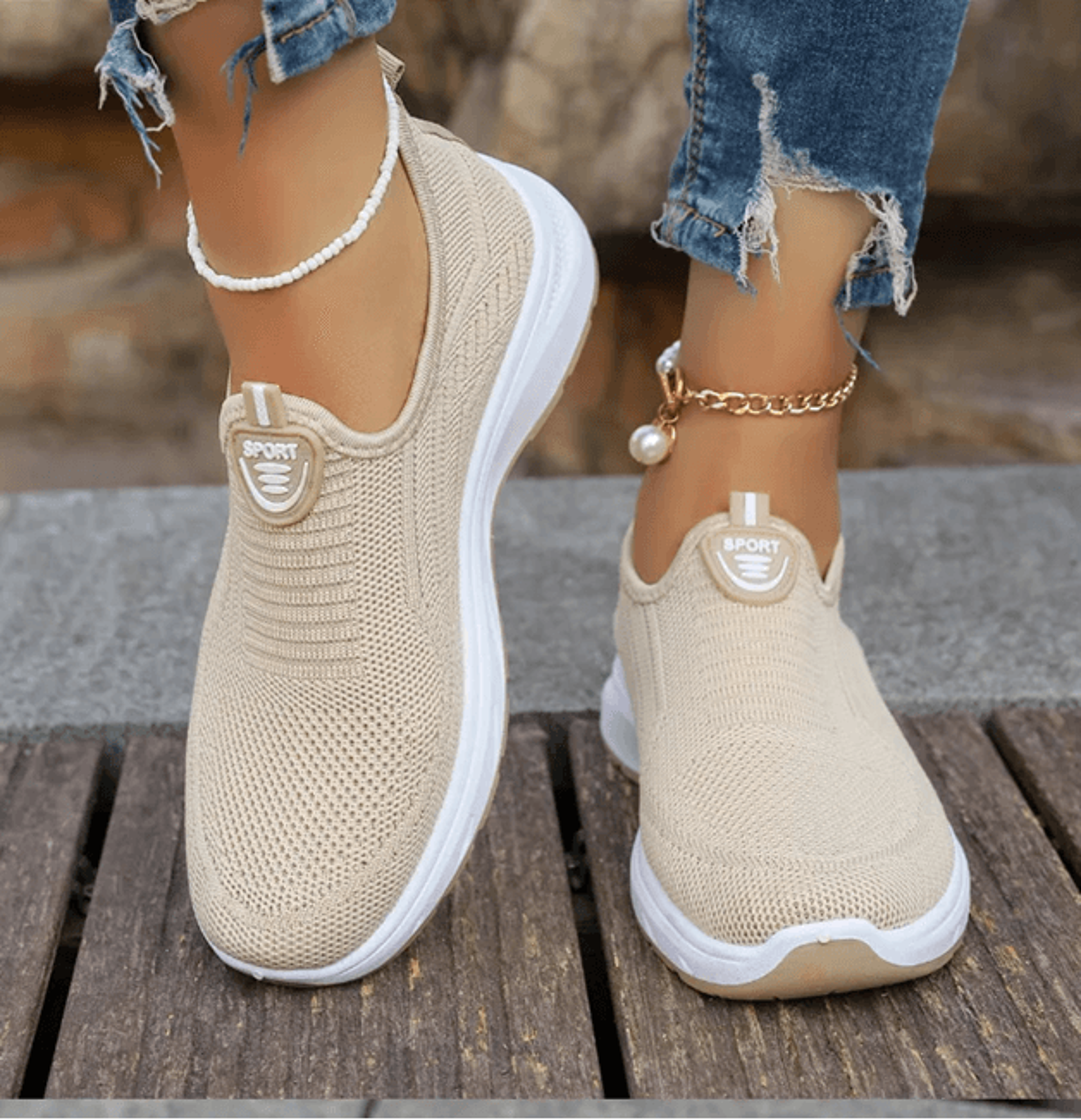 Womens Slip On Breathable Sports Shoes Lightweight Ballet Flats Barefoot Sneakers 6