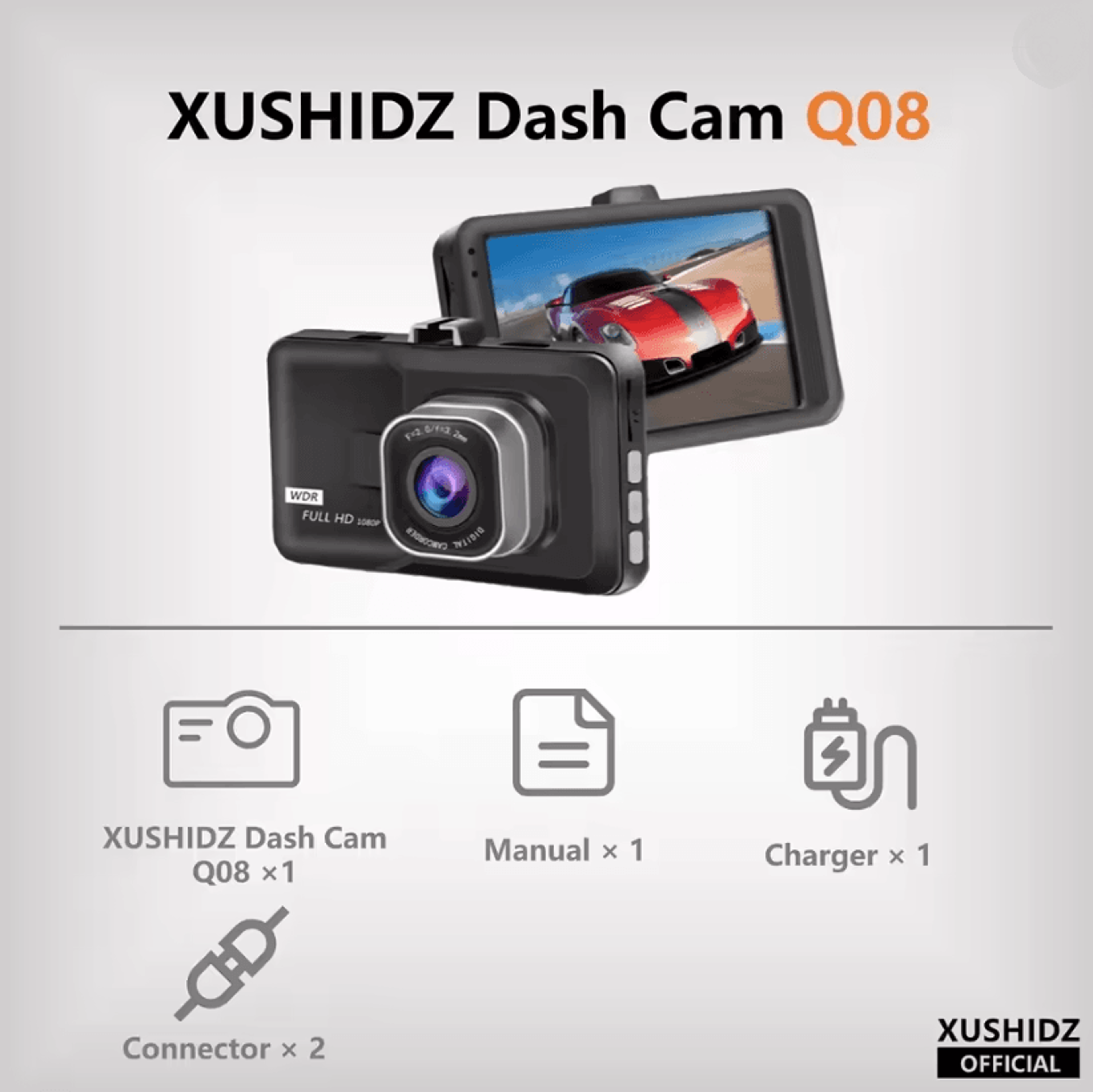 XUSHIDZ 1080P HD Dash Cam With Night Vision And Parking Monitor 3