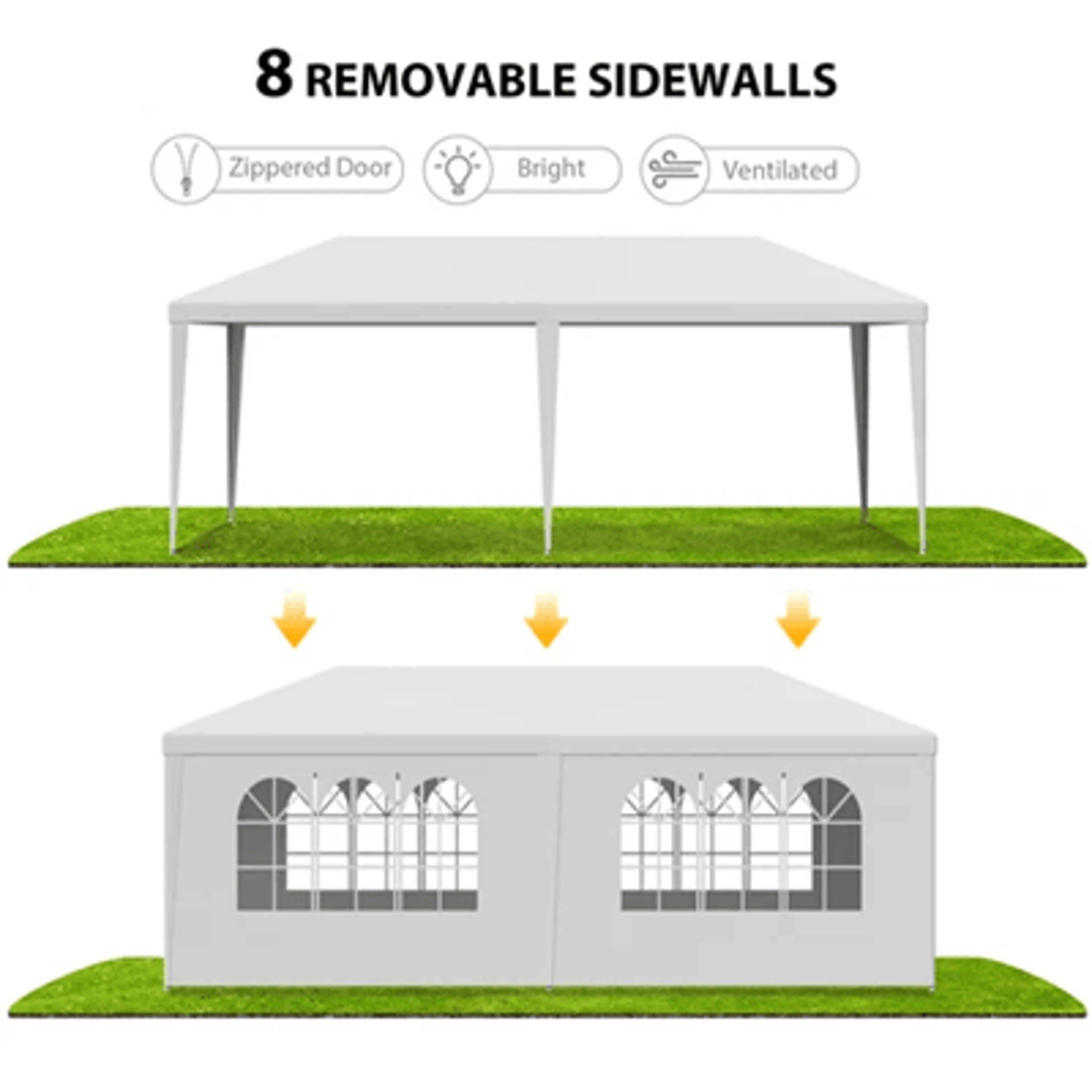 10x20 Outdoor Party Canopy Tent With Removable Window Sidewalls For Weddings And Events 1