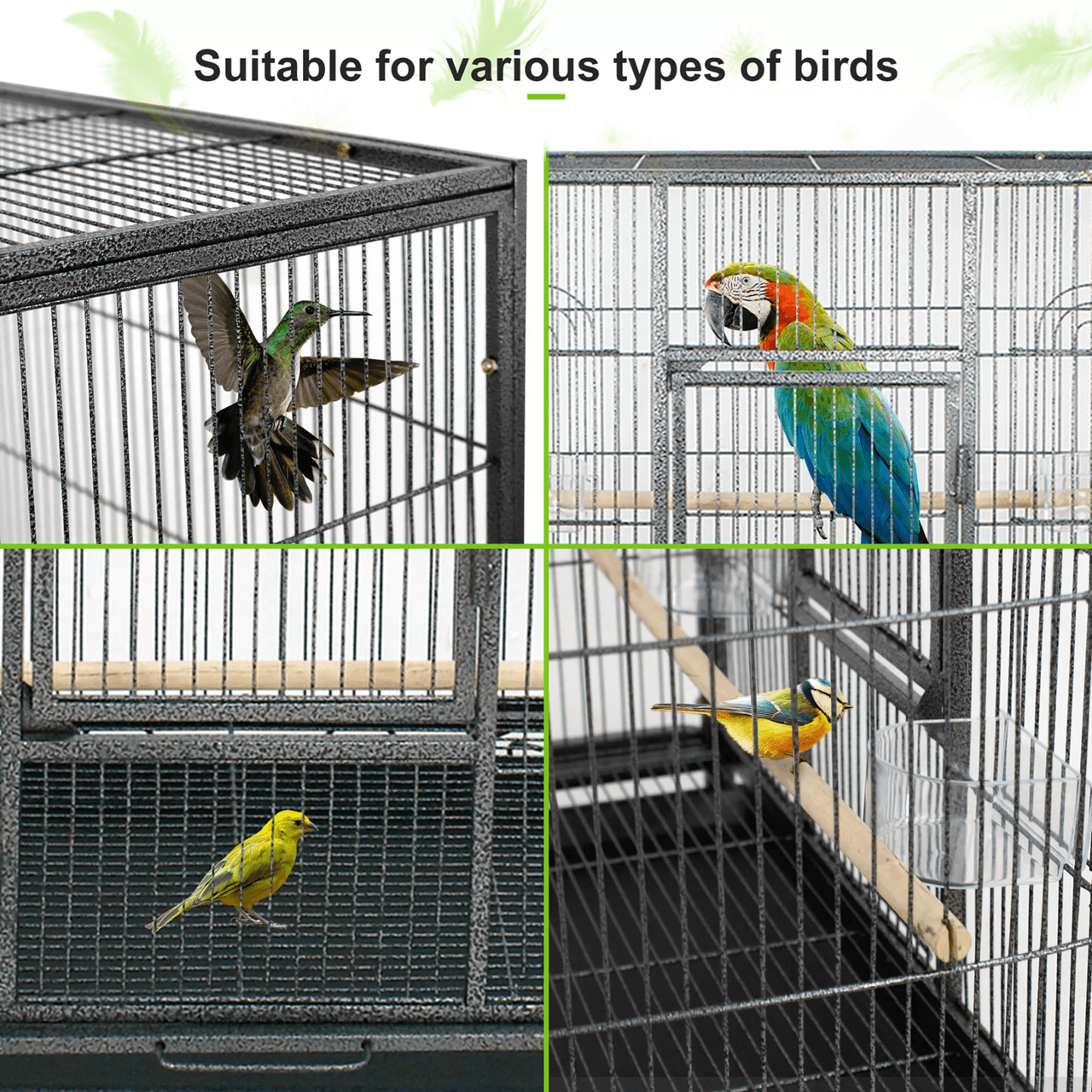 53 Inch Extra Large Bird Cage With Locking Door For Macaws Parrots Cockatoos And Finches 4