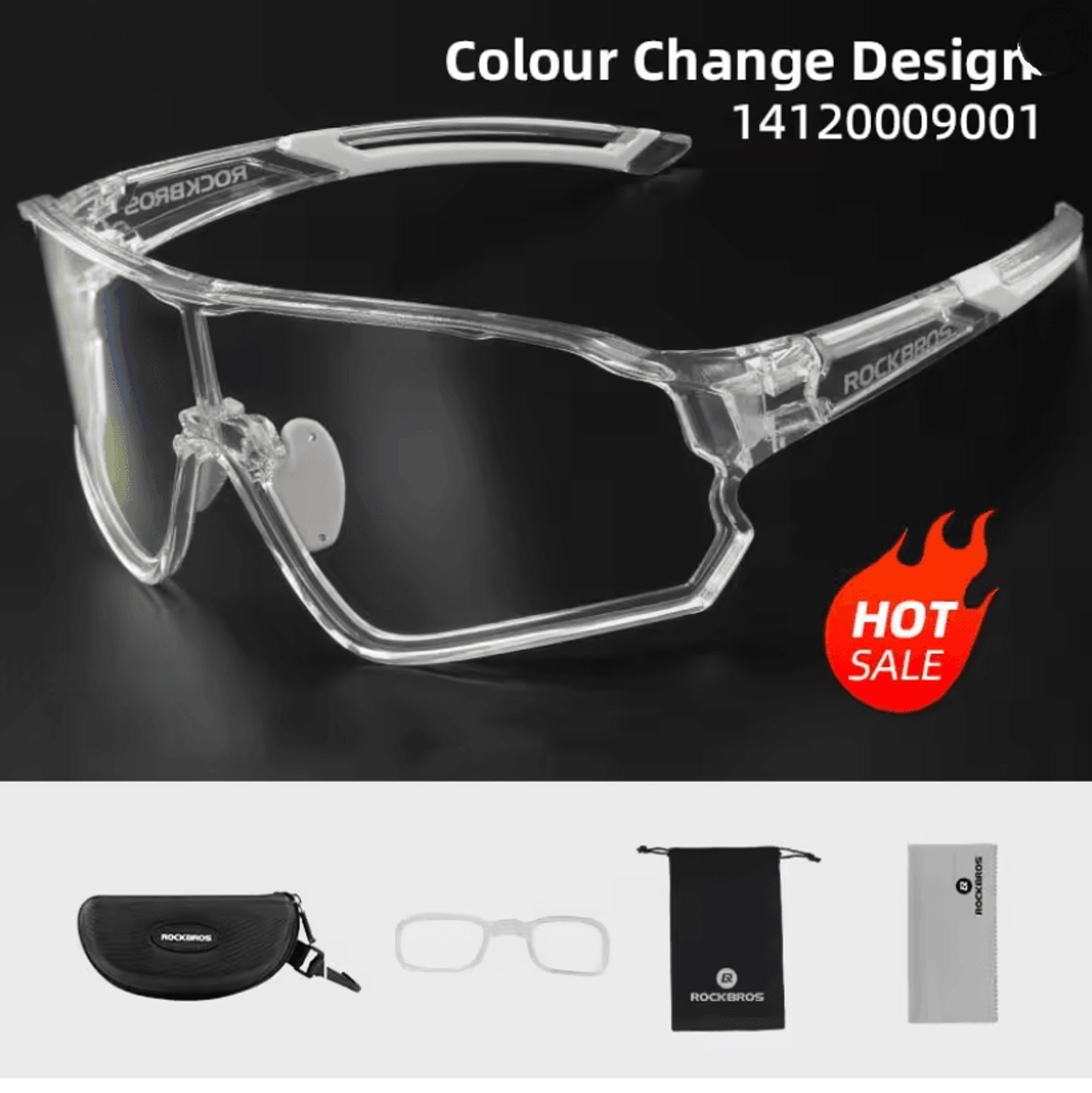 ROCKBROS Photochromic Cycling Glasses With UV400 Protection And UltraLight Frame 11