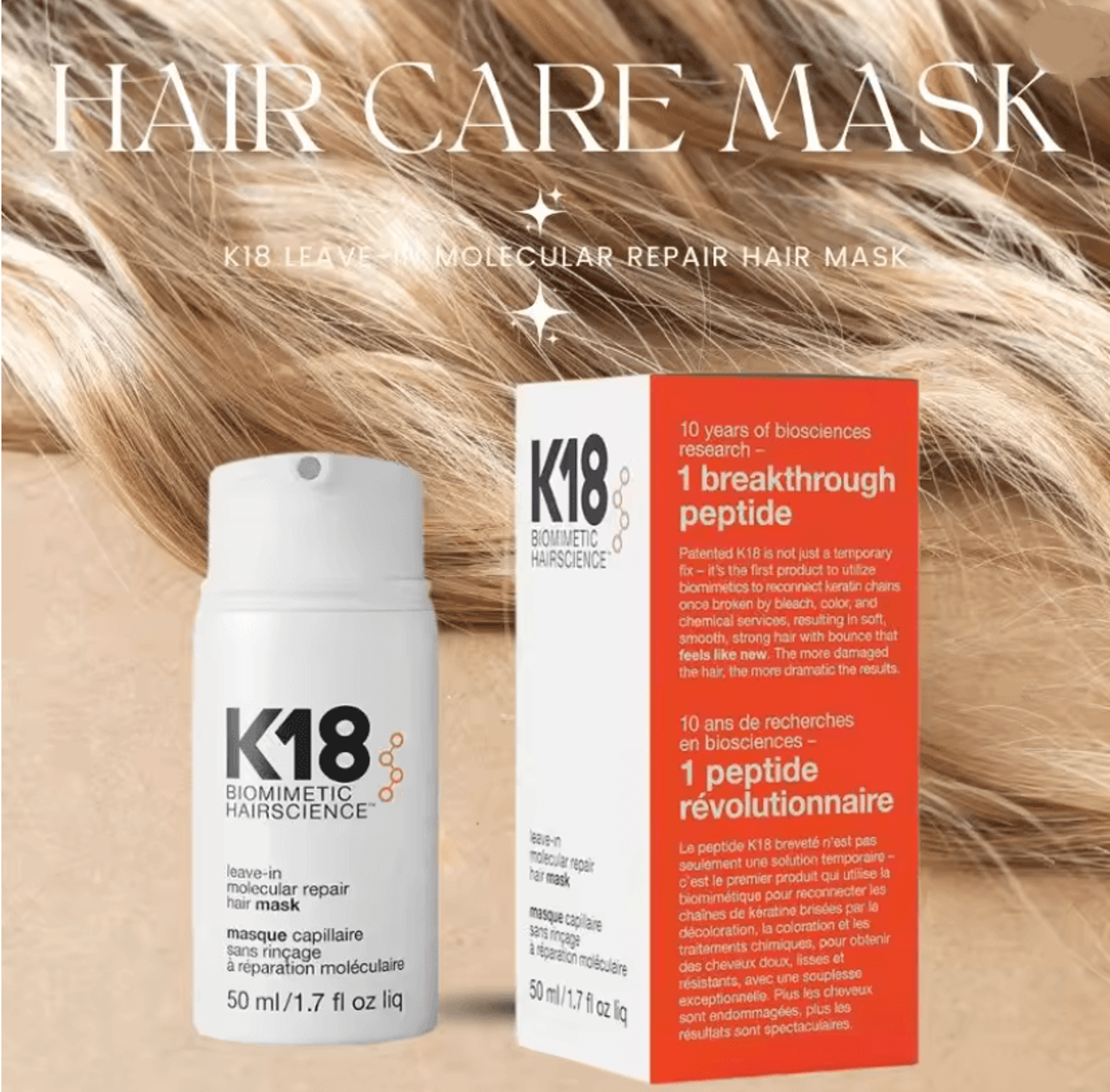 Keratin Repair Hair Mask With Leave In Molecular Treatment For Damaged Hair And Scalp 0