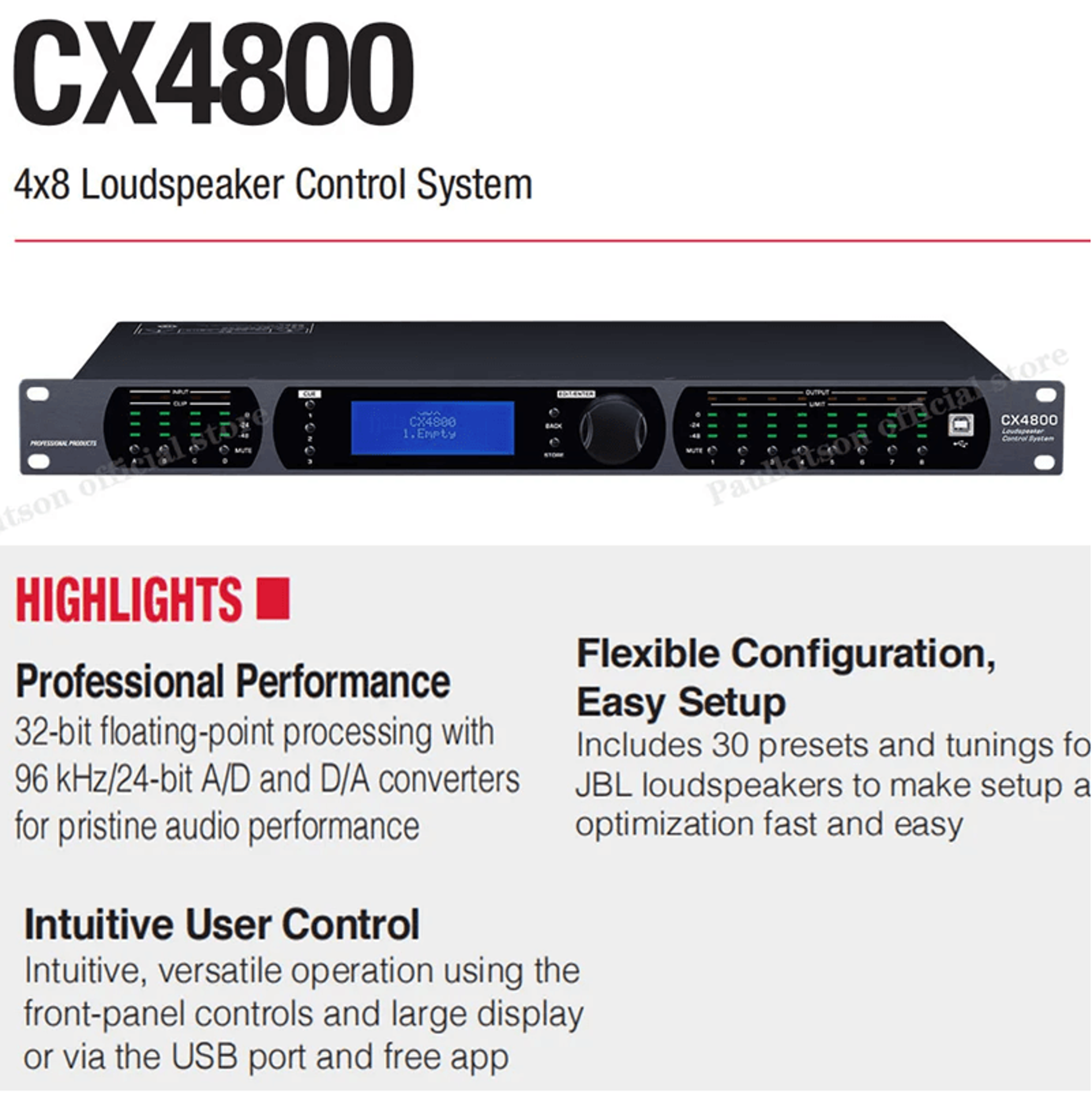 Paulkitson CX4800 Professional Audio Processor 4 In 8 Out 3