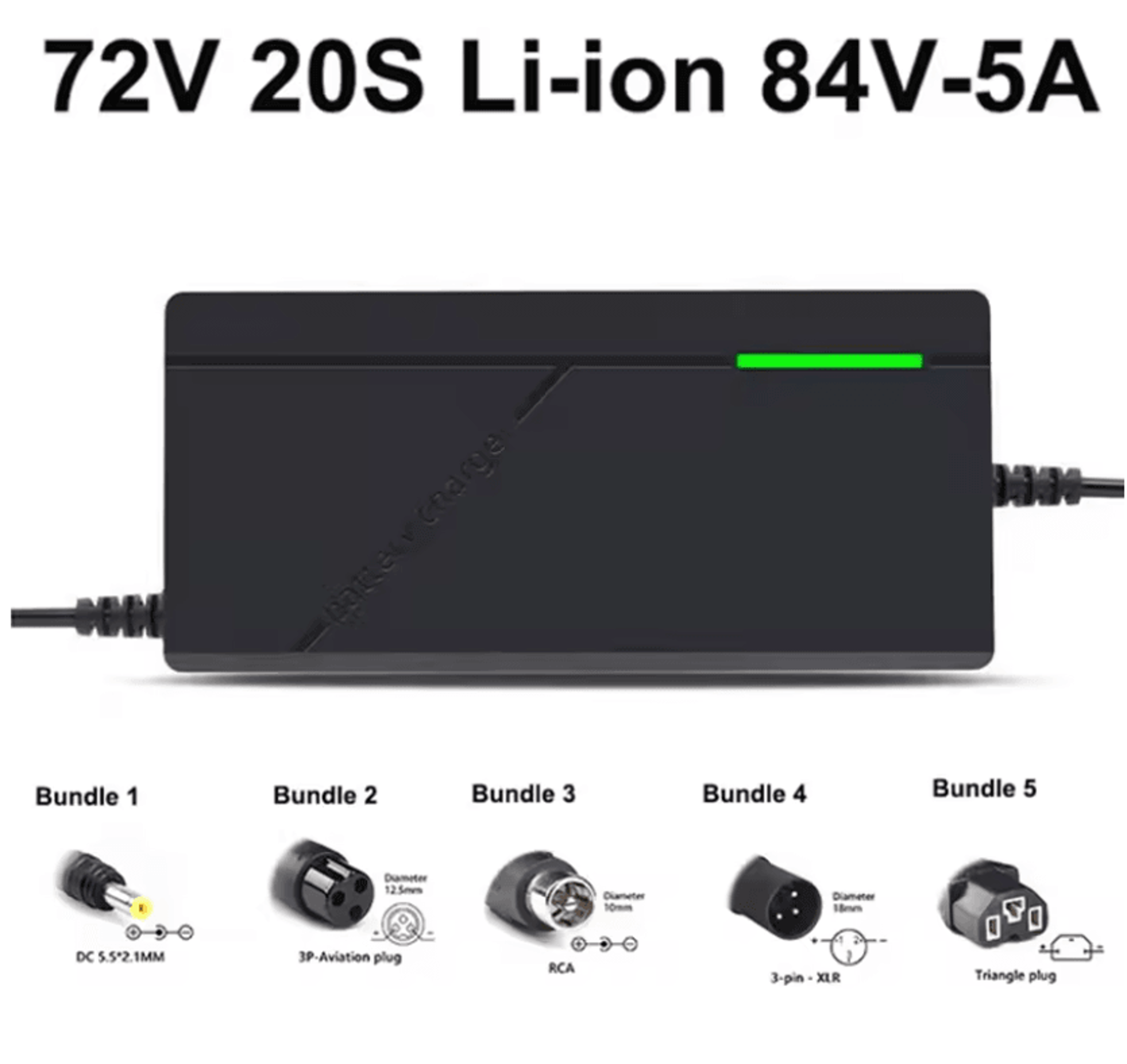 72V 5A Intelligent Fast Charger 84V With Cooling Fan 0