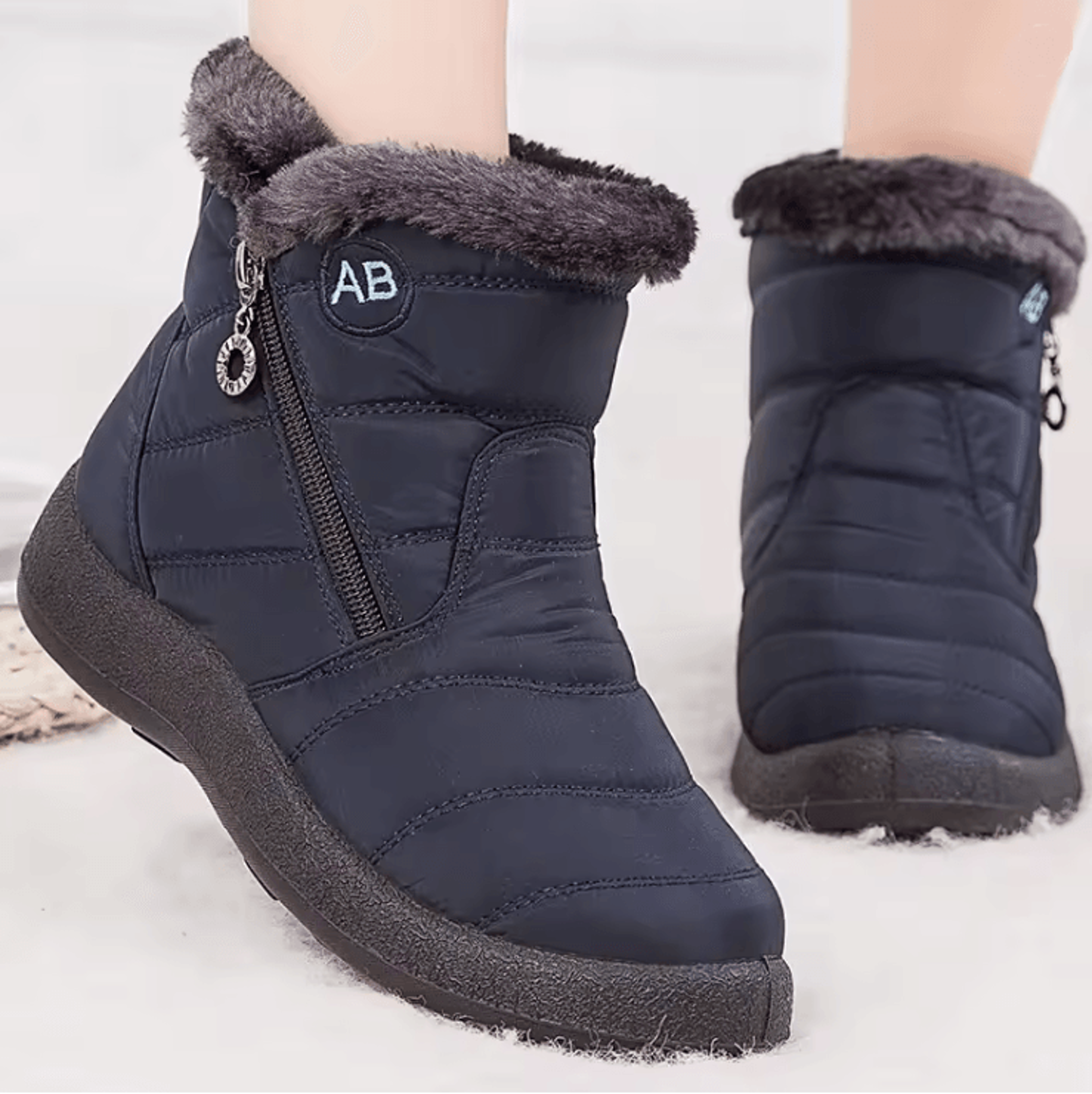 frostfur waterproof fur lined ankle boots for women