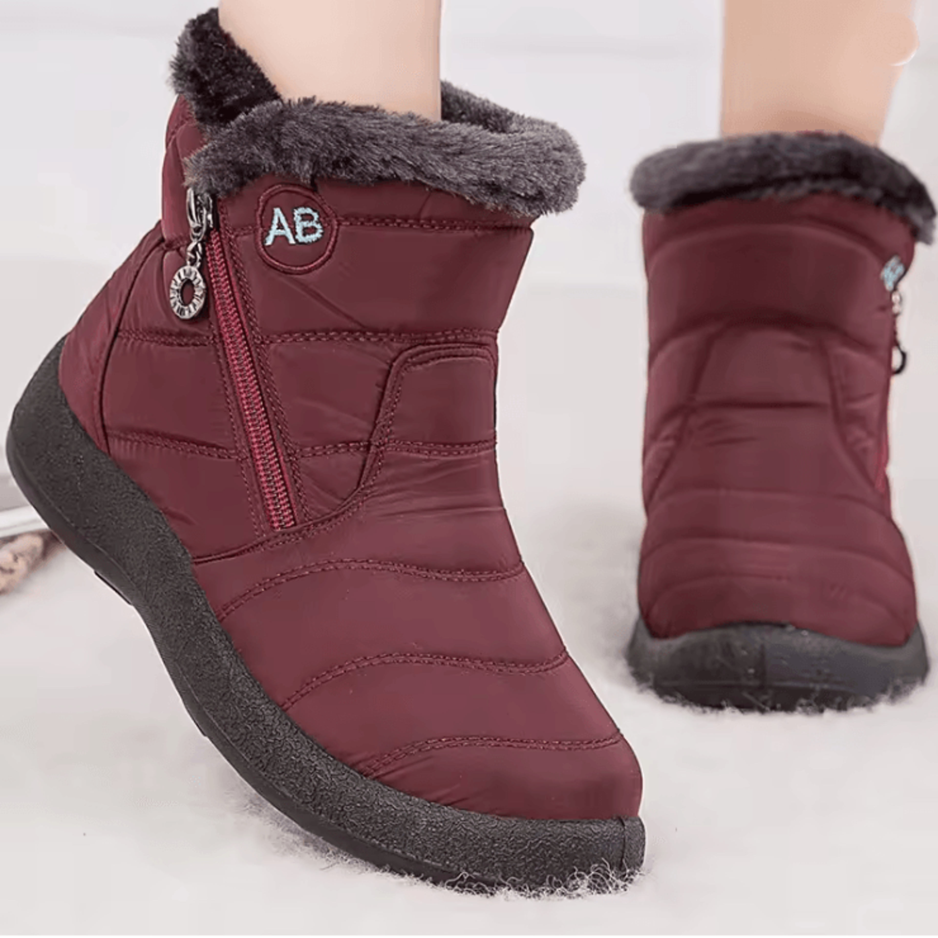 FrostFur Waterproof Fur Lined Ankle Boots For Women 4