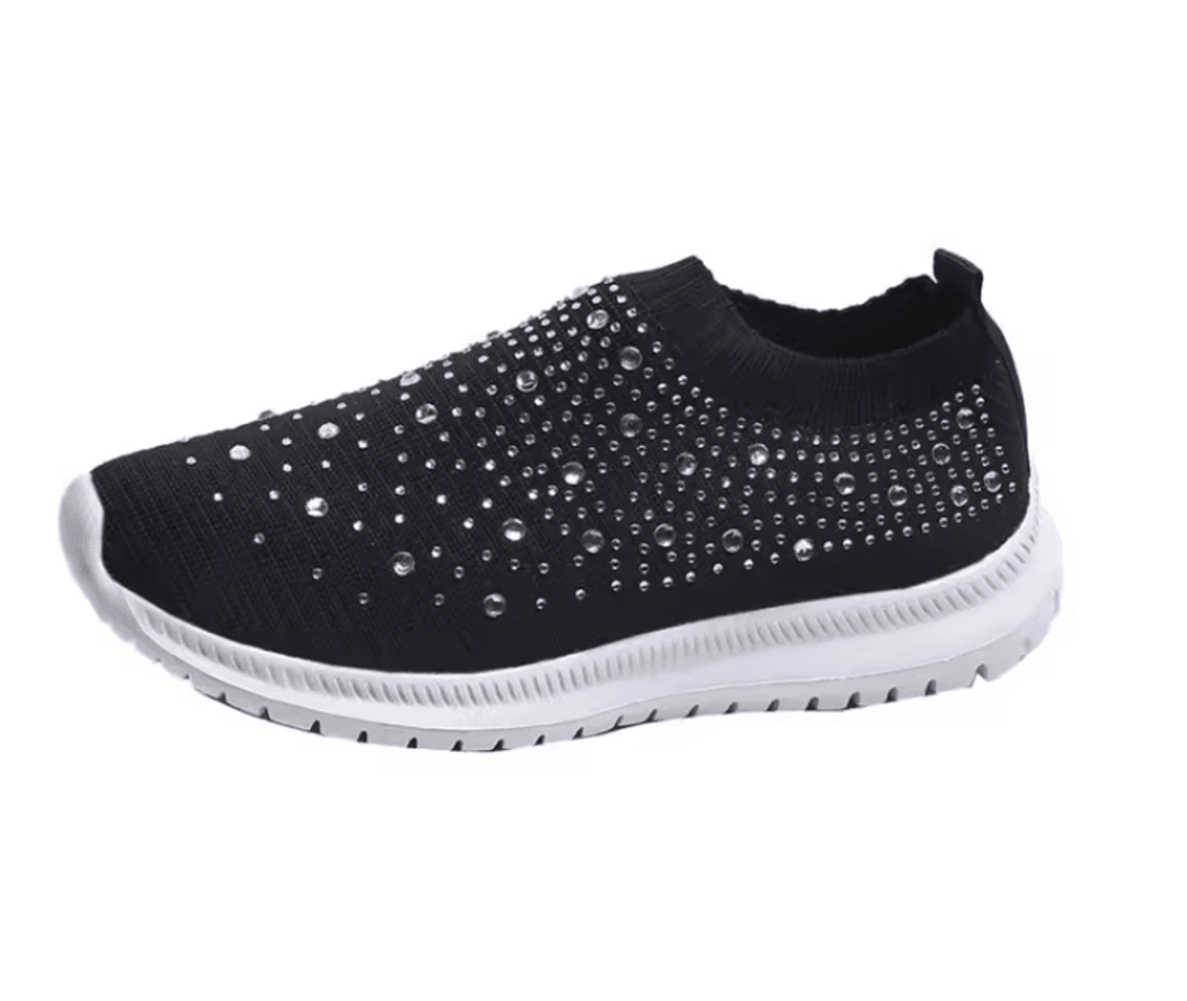 Womens Crystal Mesh Slip On Walking Sneakers For Outdoor And Everyday Comfort 3