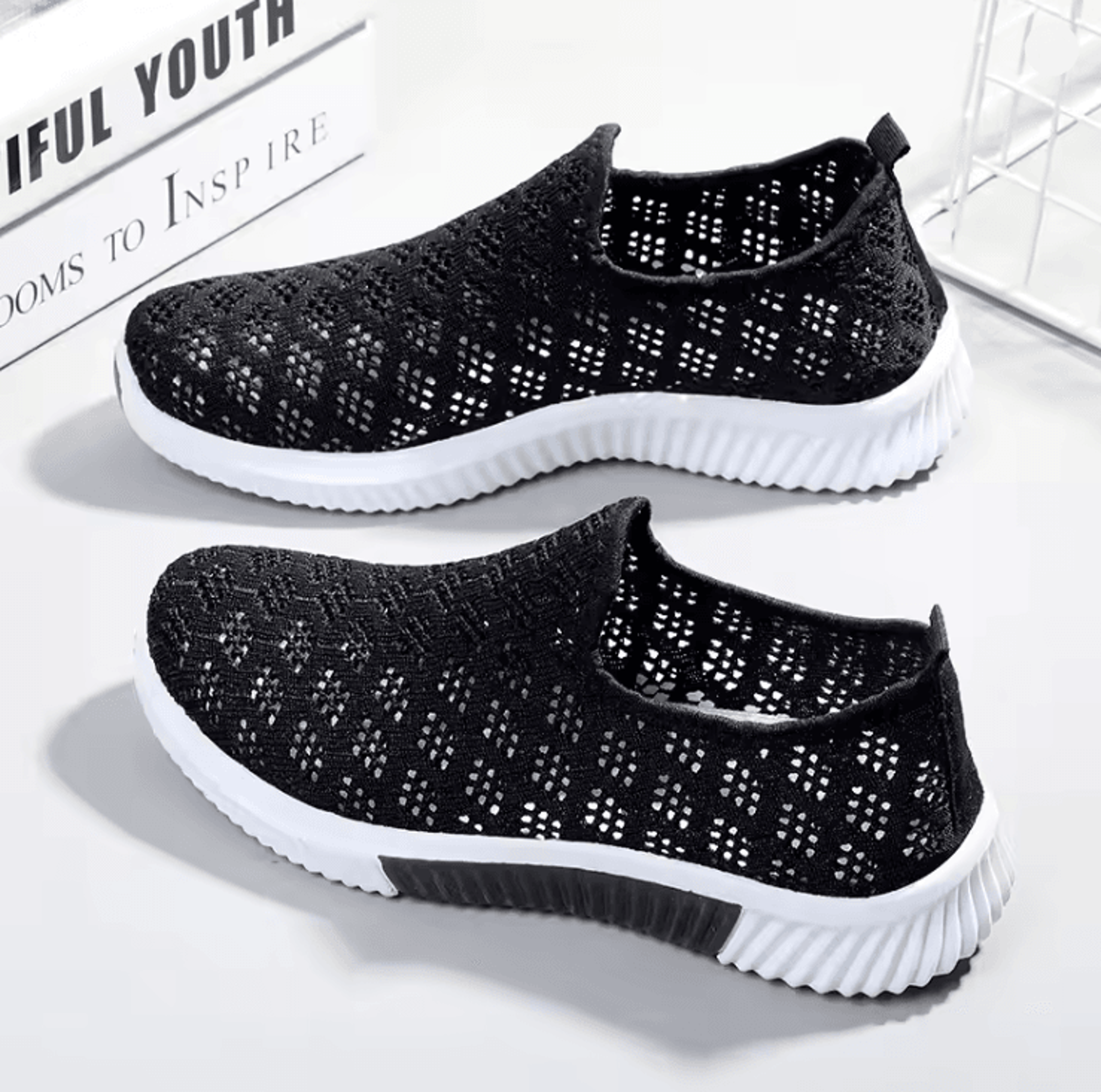 Womens Breathable Mesh Walking Sneakers With Soft Sole For All Day Comfort 1
