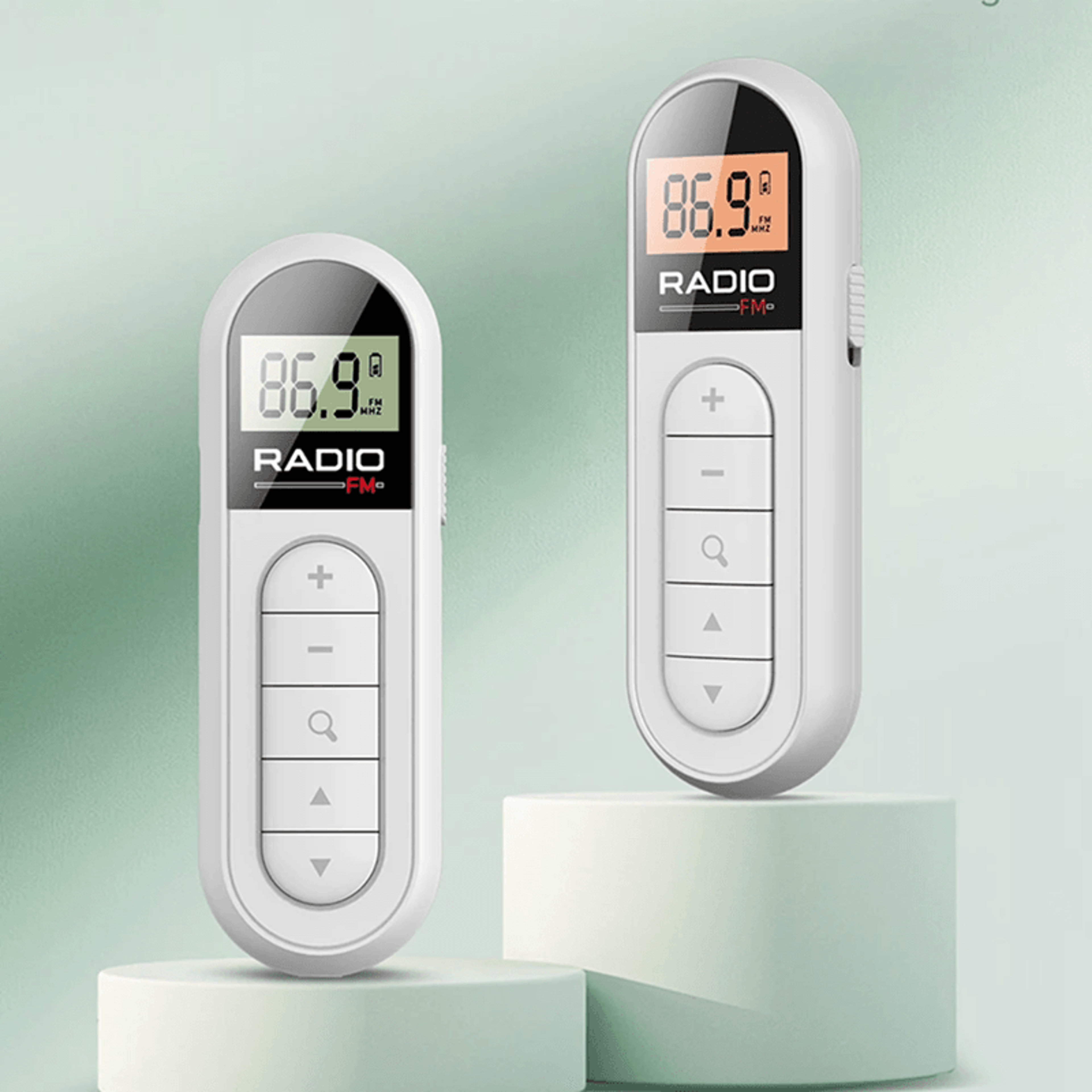 Mini Pocket Clip FM Radio With LCD Backlight Display And 35mm Headphone Jack 0