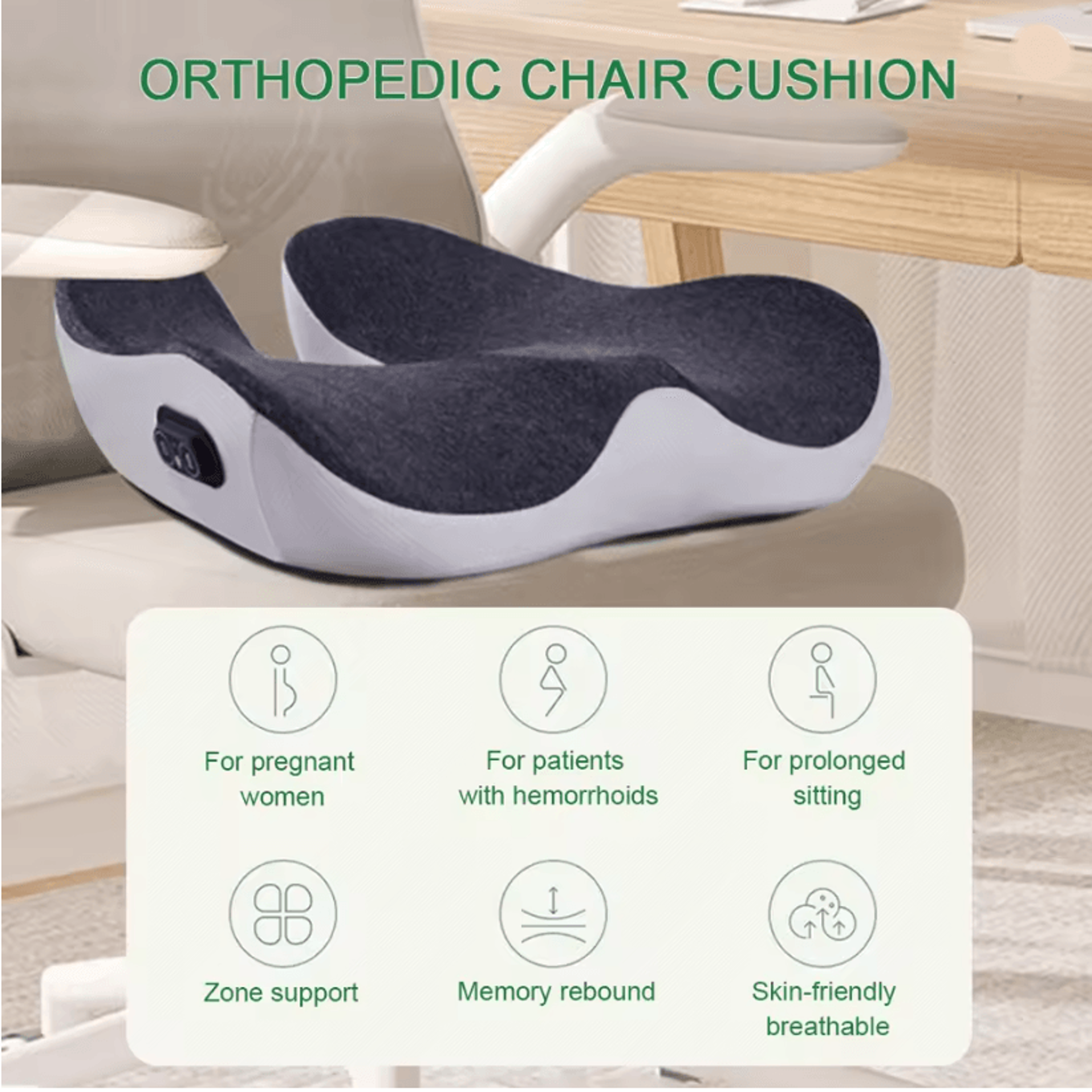 ReViveMotion Vibration Massage Cushion With Hot Compress 1