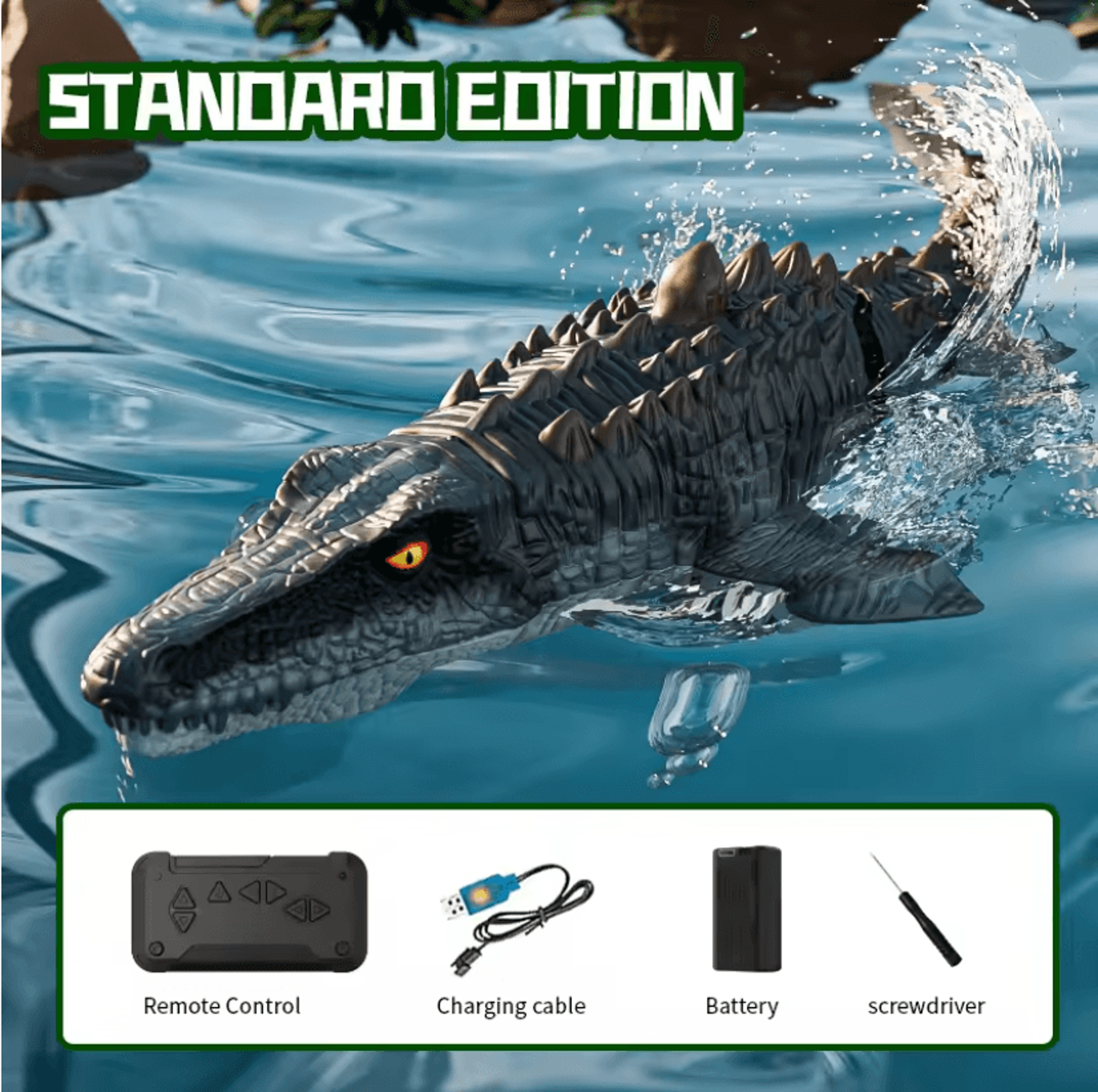 Aqua Mosasaurus RC Spray Water Dino Boat 3