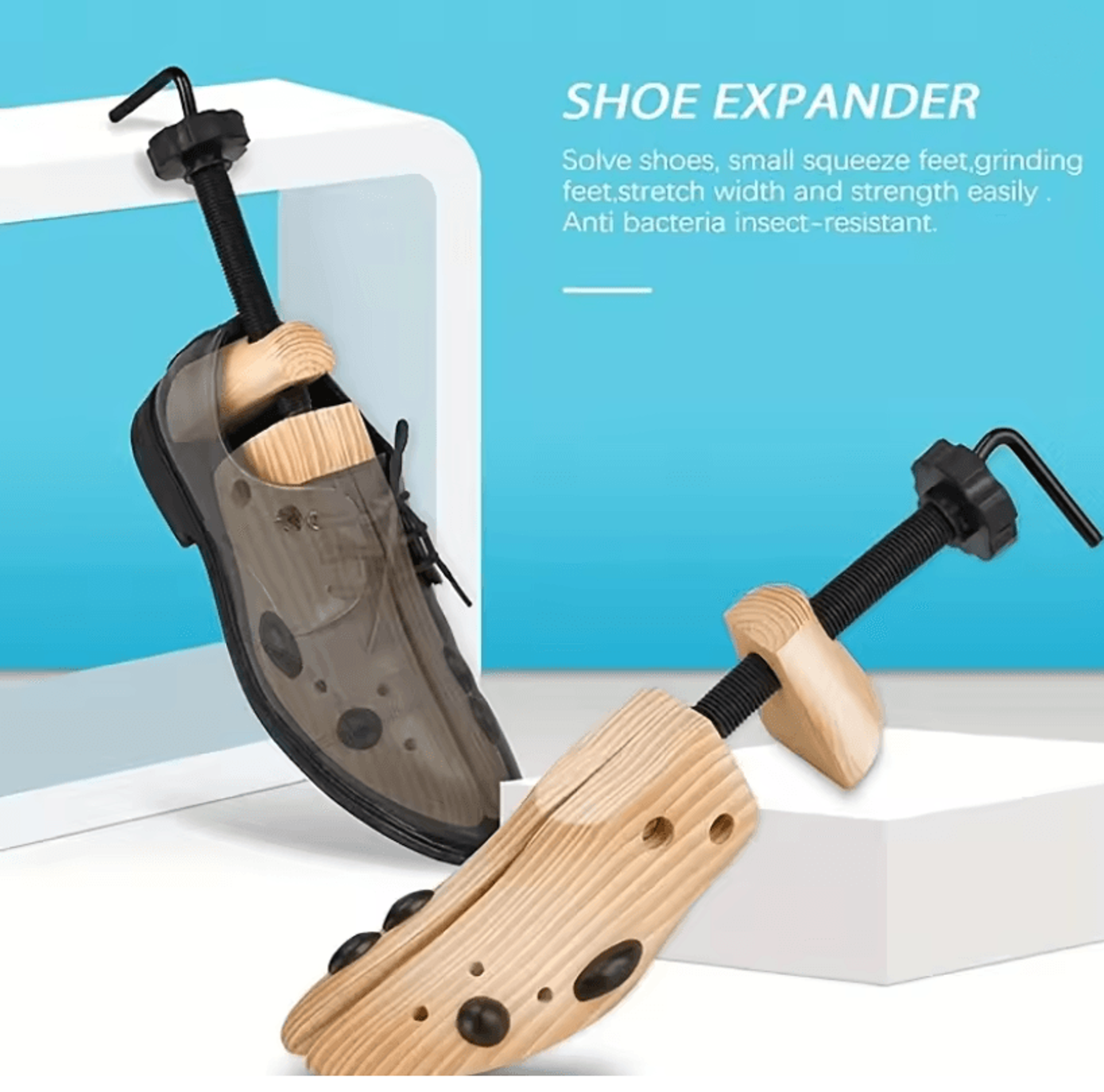 Wooden Shoe Stretcher For Wide Feet And Bunion Relief 1