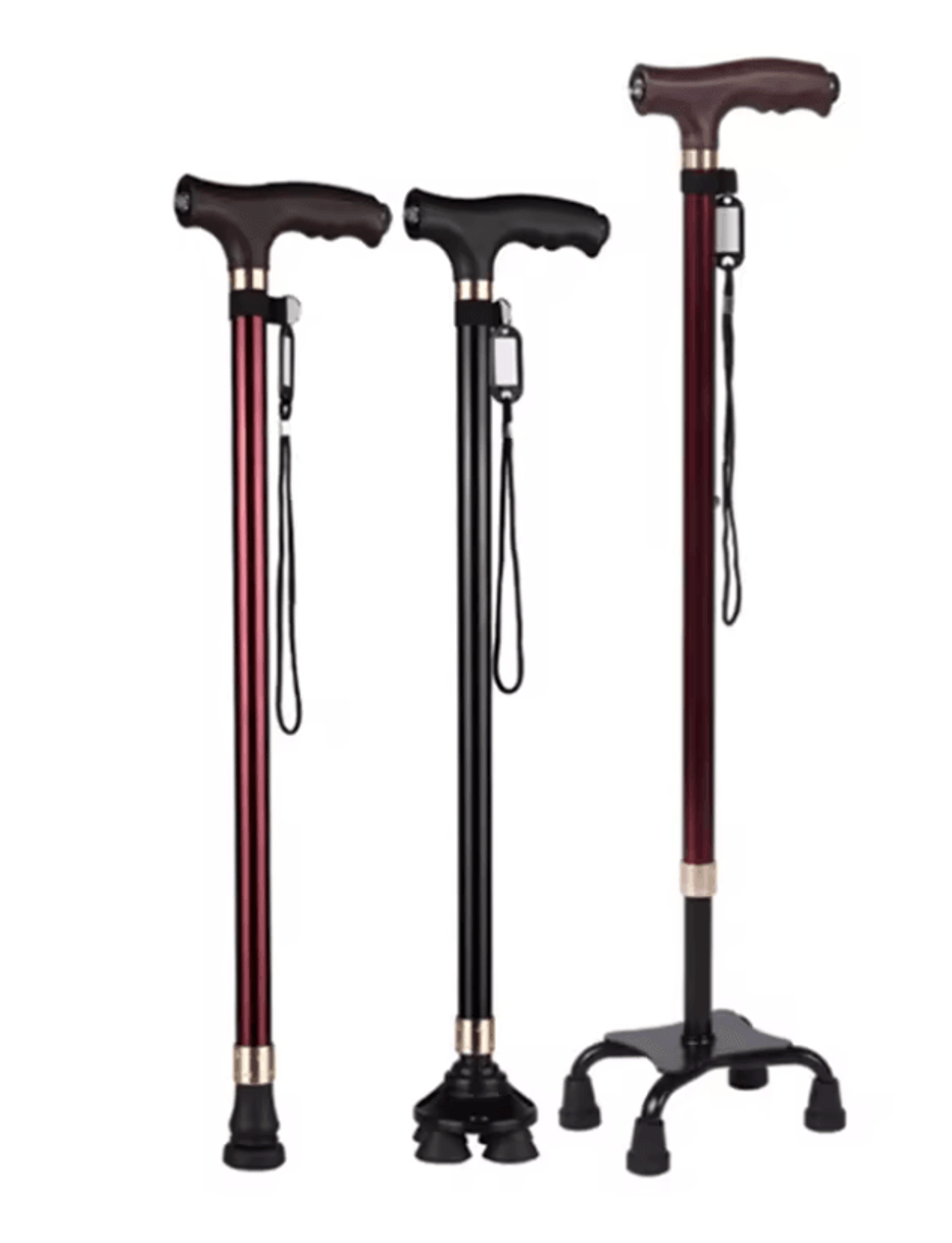 adjustable retractable aluminum walking cane with led light