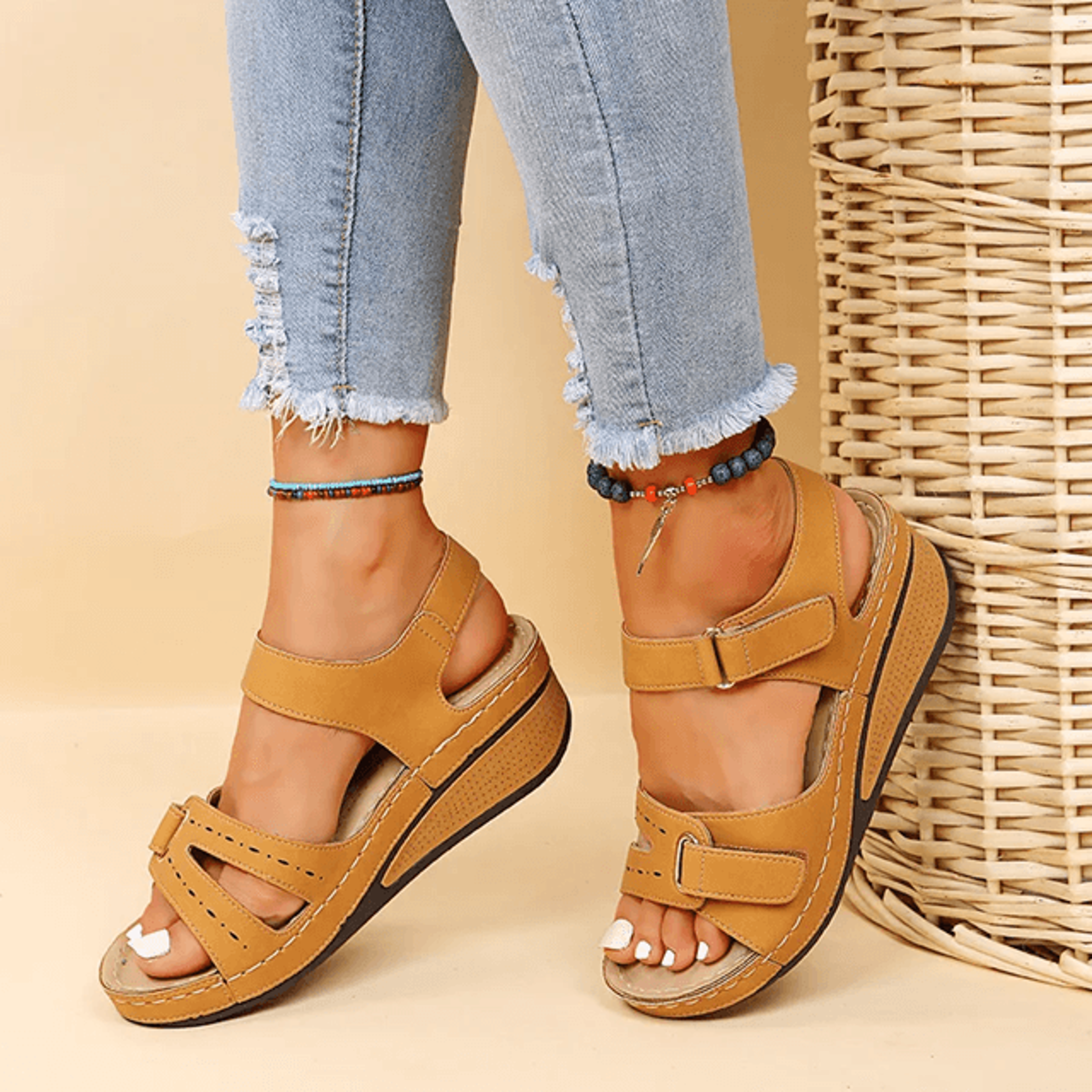 SoftStitch Women Flat Open Toe Sandals 1