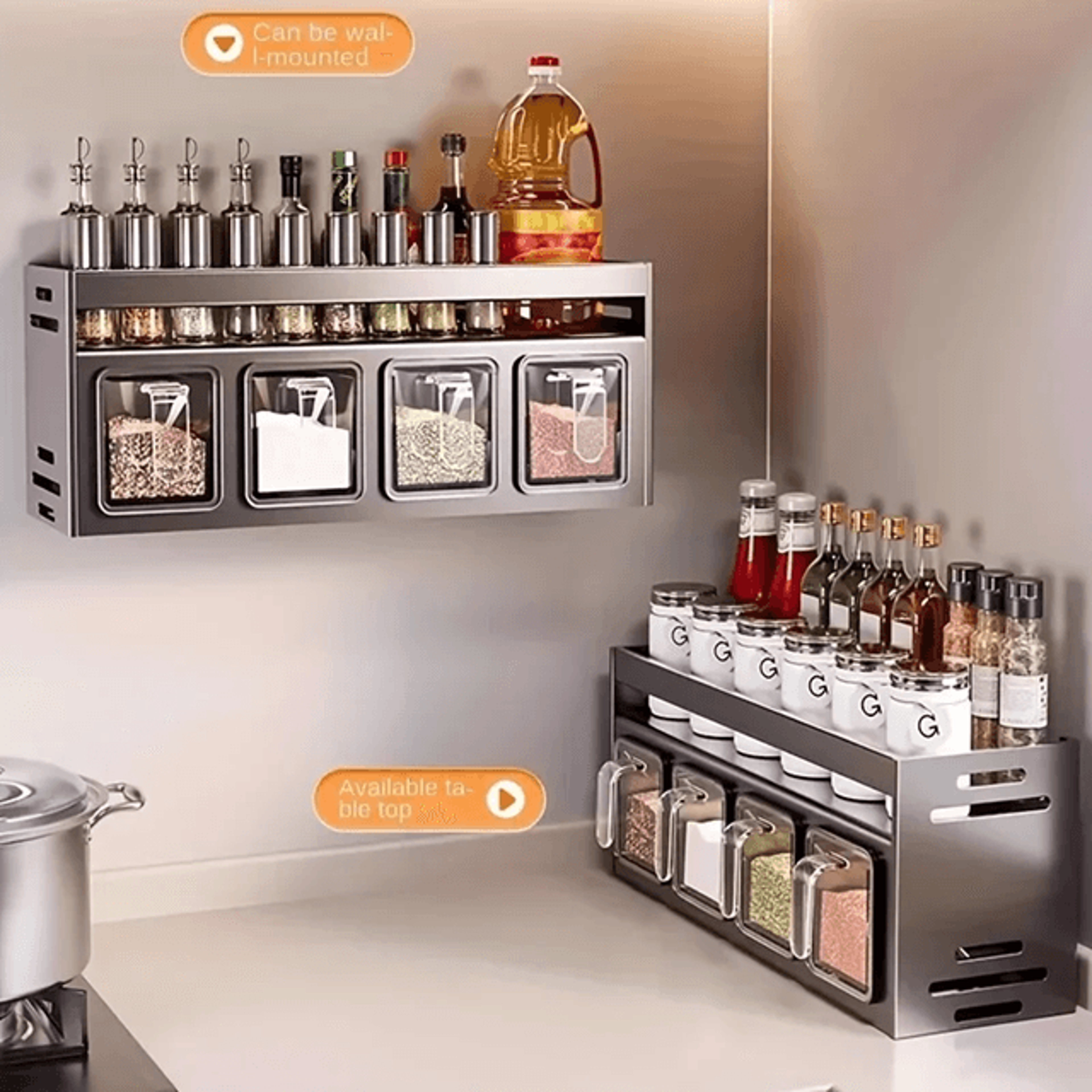 StellaWall Stainless Steel Wall Mounted Spice Rack Organizer 1