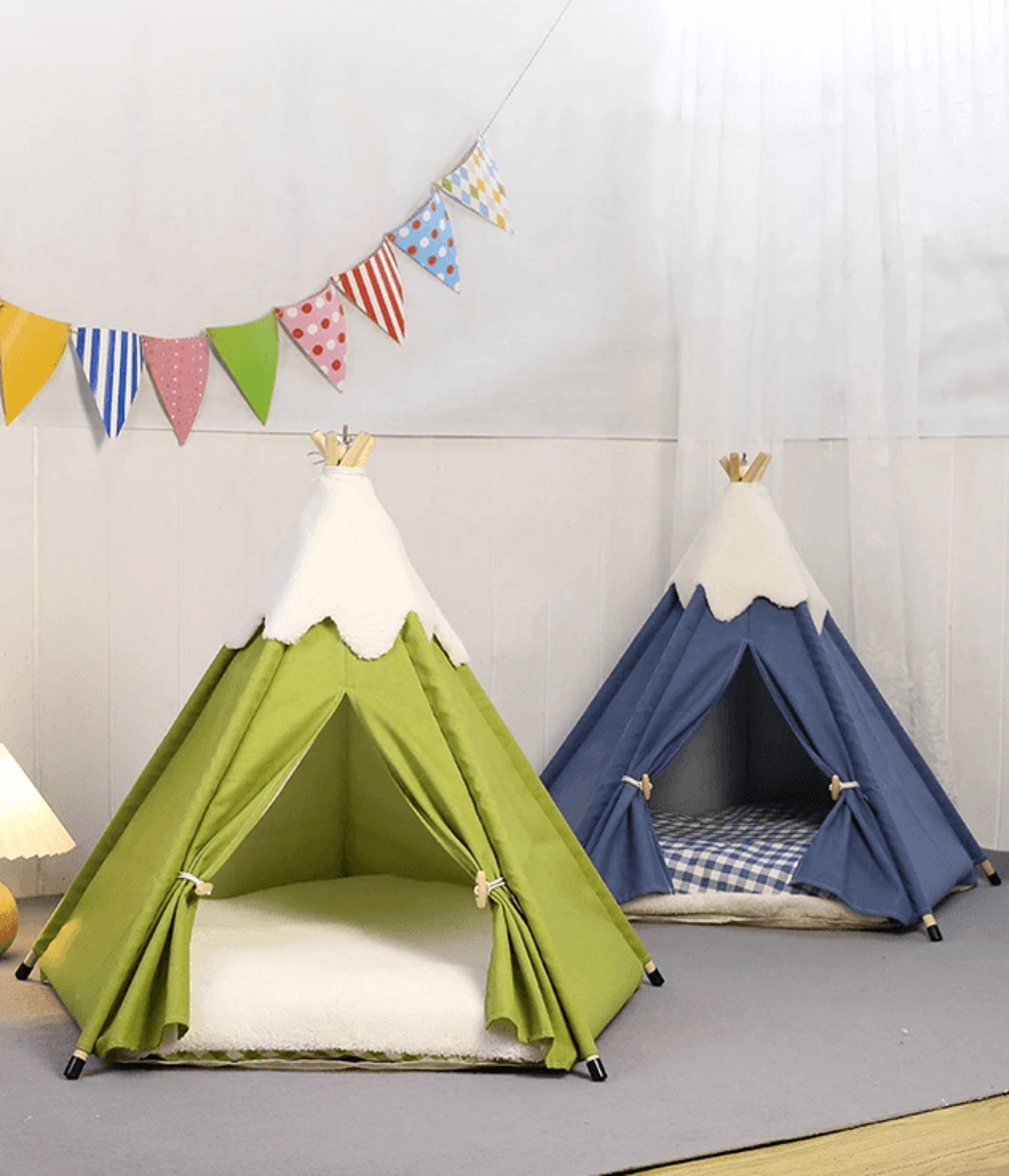 cozypup plush pet teepee tent