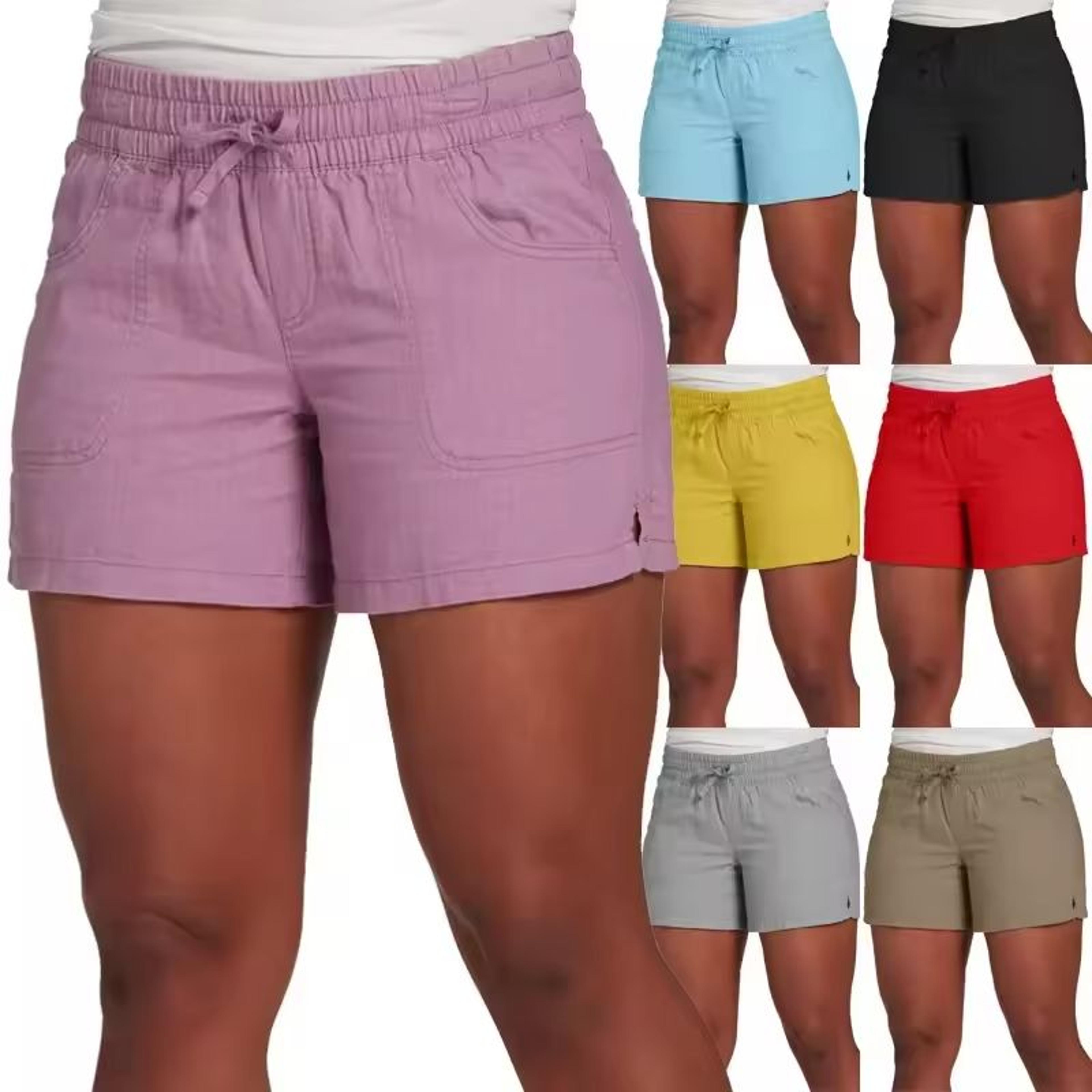 Womens Casual Summer Shorts Elastic Waist Lace Up Design 1