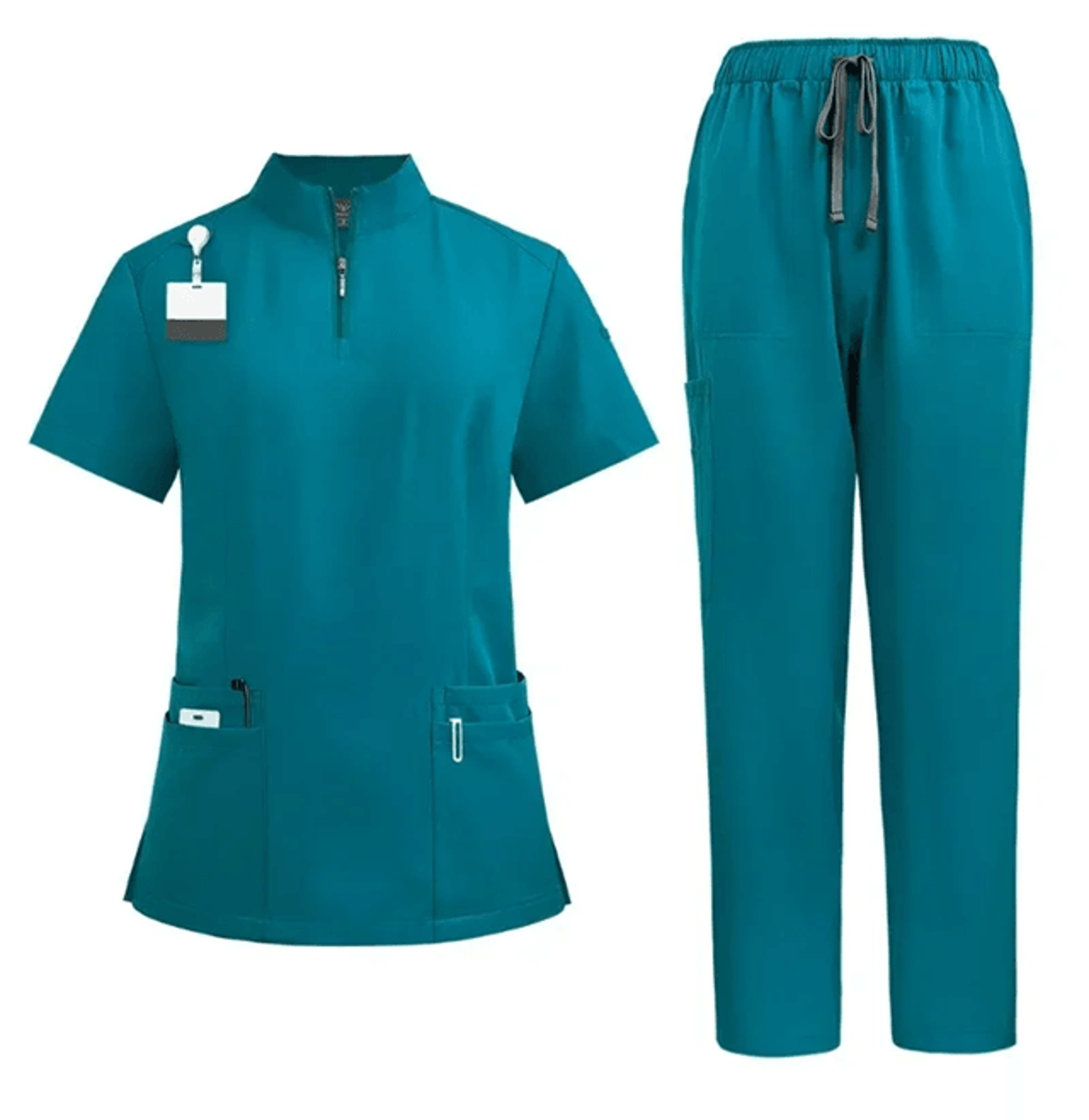 Professional Women Scrub Set Medical Uniform With Pants And Top 1