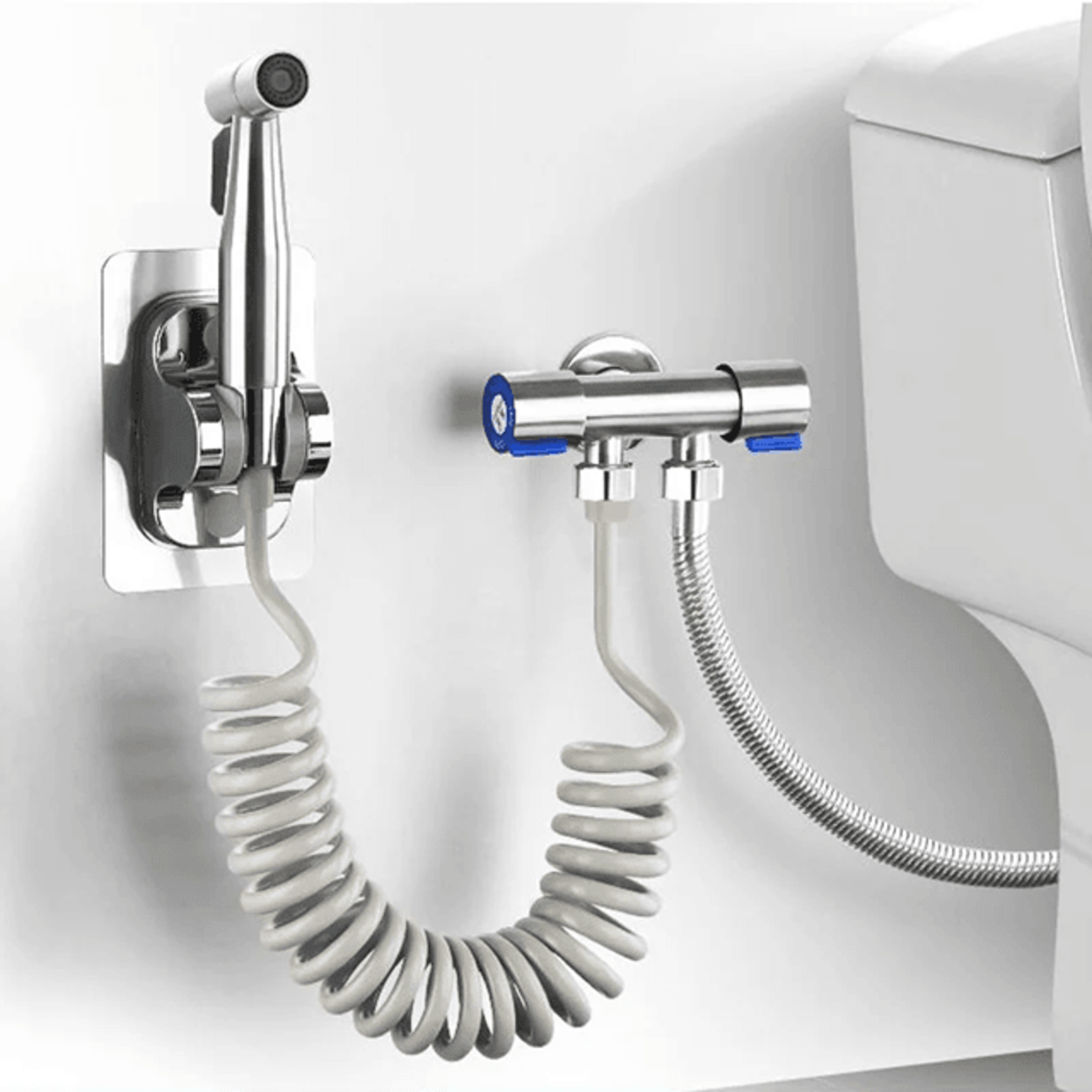 Stainless Steel Handheld Bidet Sprayer Set For Toilet With Self Cleaning Nozzle 0