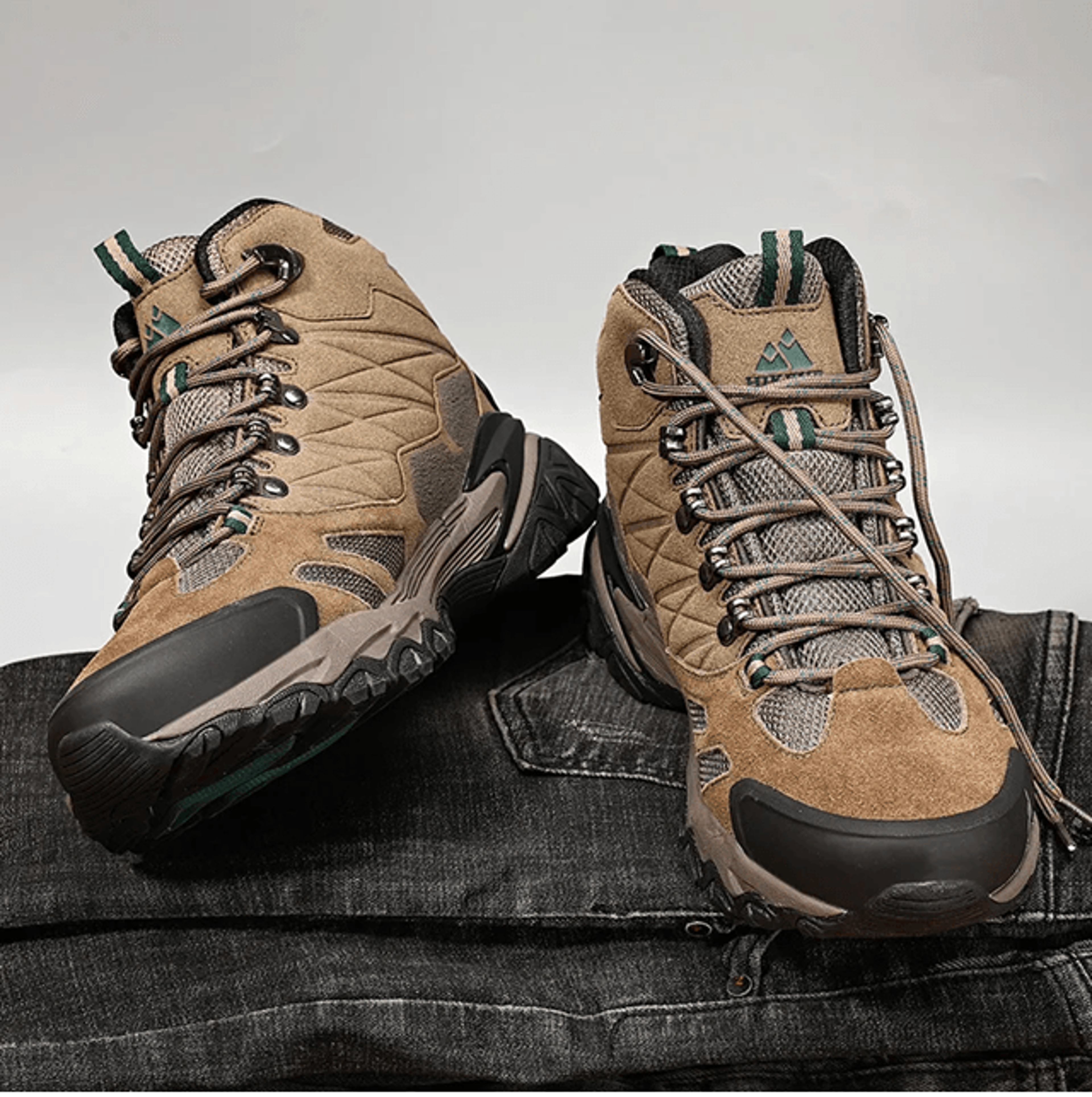 winter hiking boots for men waterproof suede high top outdoor trekking shoes