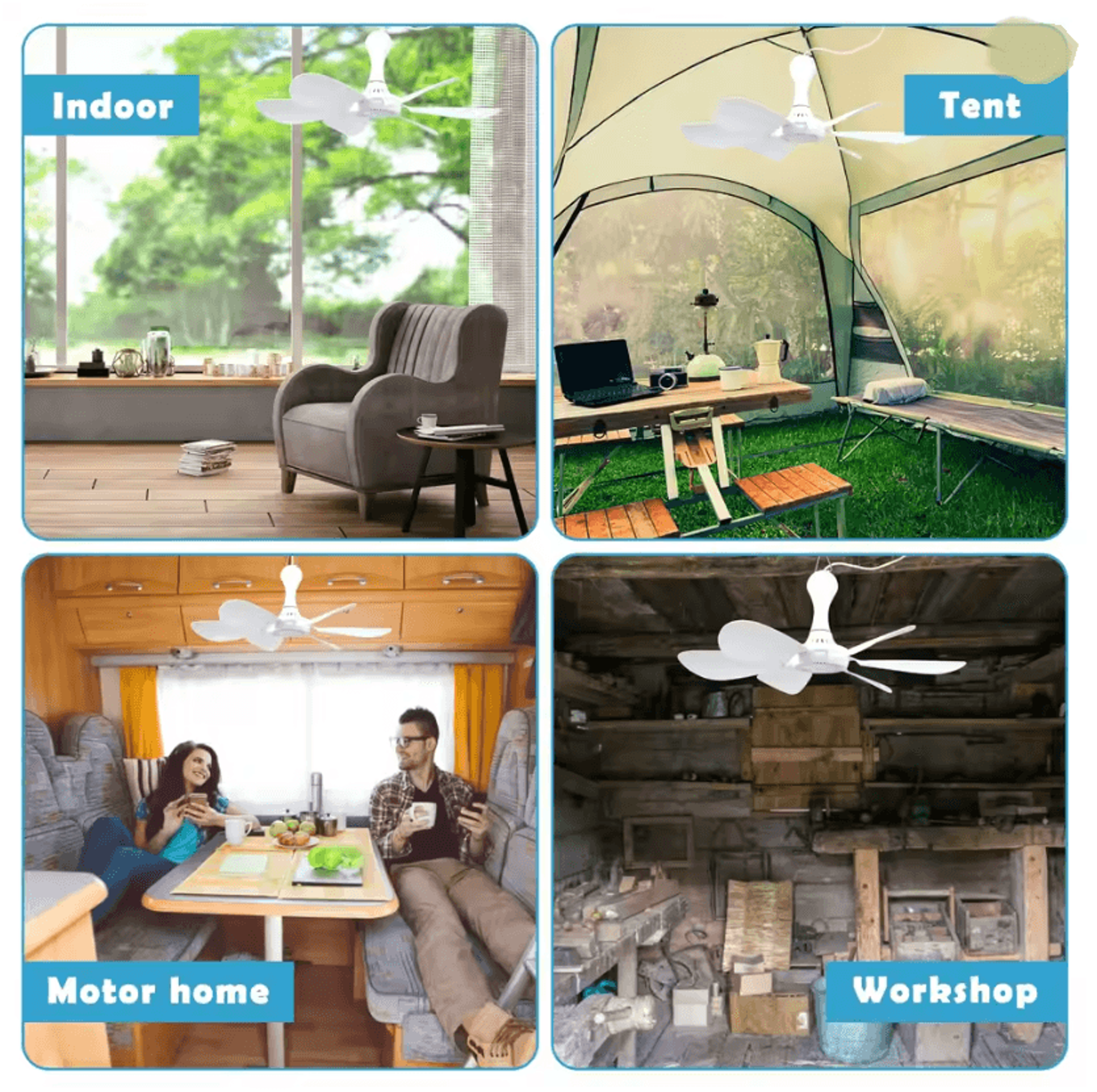 Silent USB Ceiling Fan With Remote Control 6 Blade Hanging Canopy Fan 2