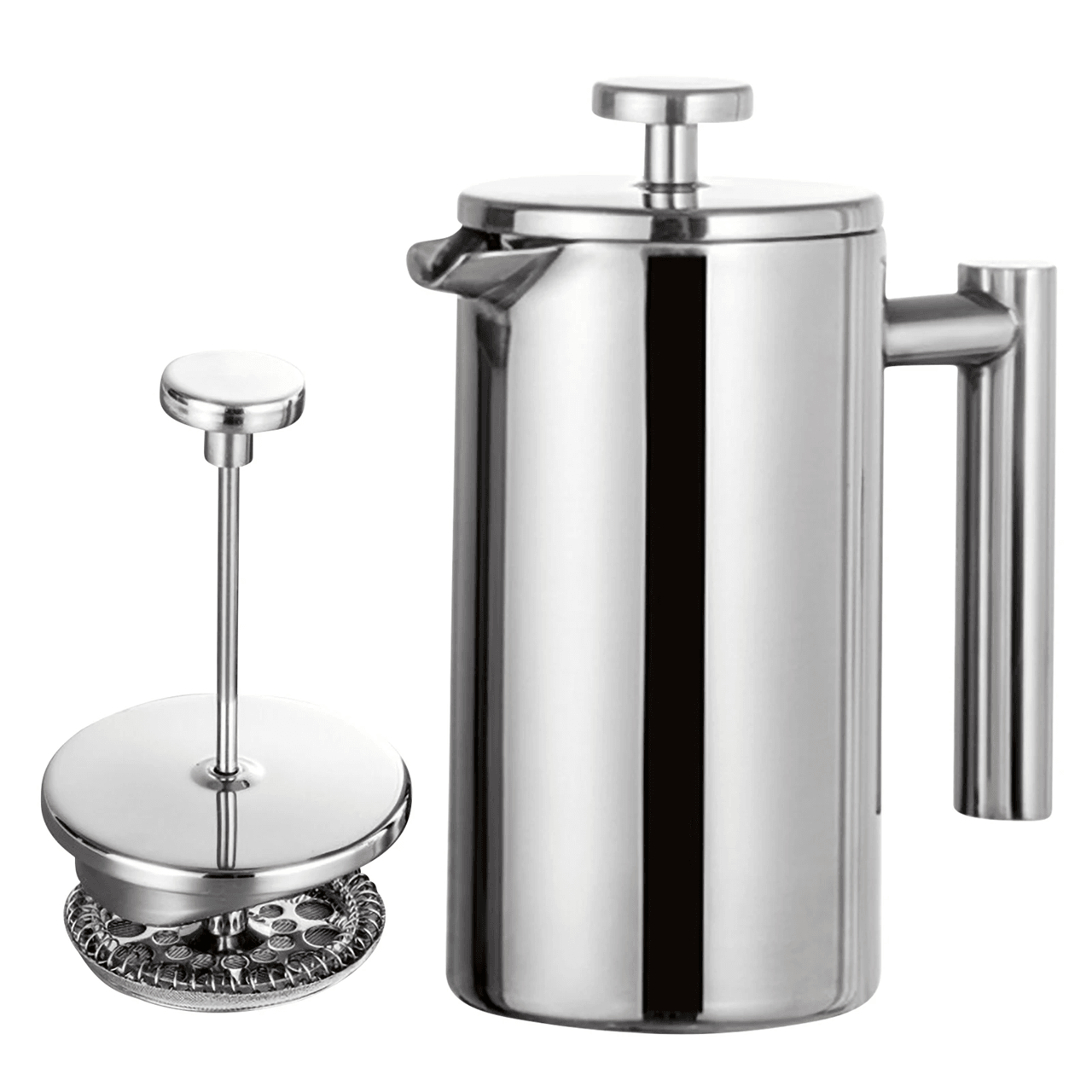 Brew Master Double Wall Stainless Steel French Press Coffee Maker 4
