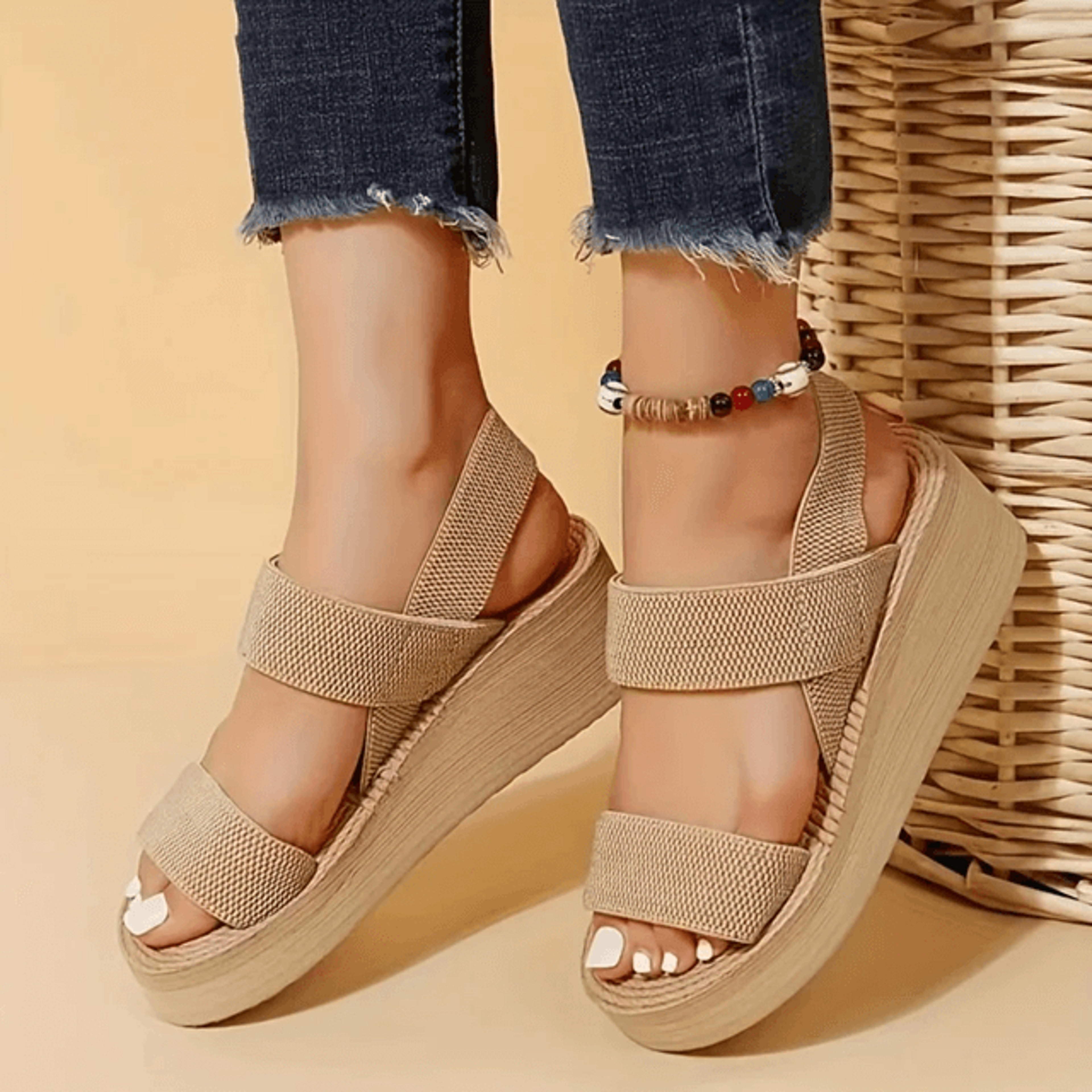 Elevate Womens Wedge Platform Sandals With Ankle Strap 0