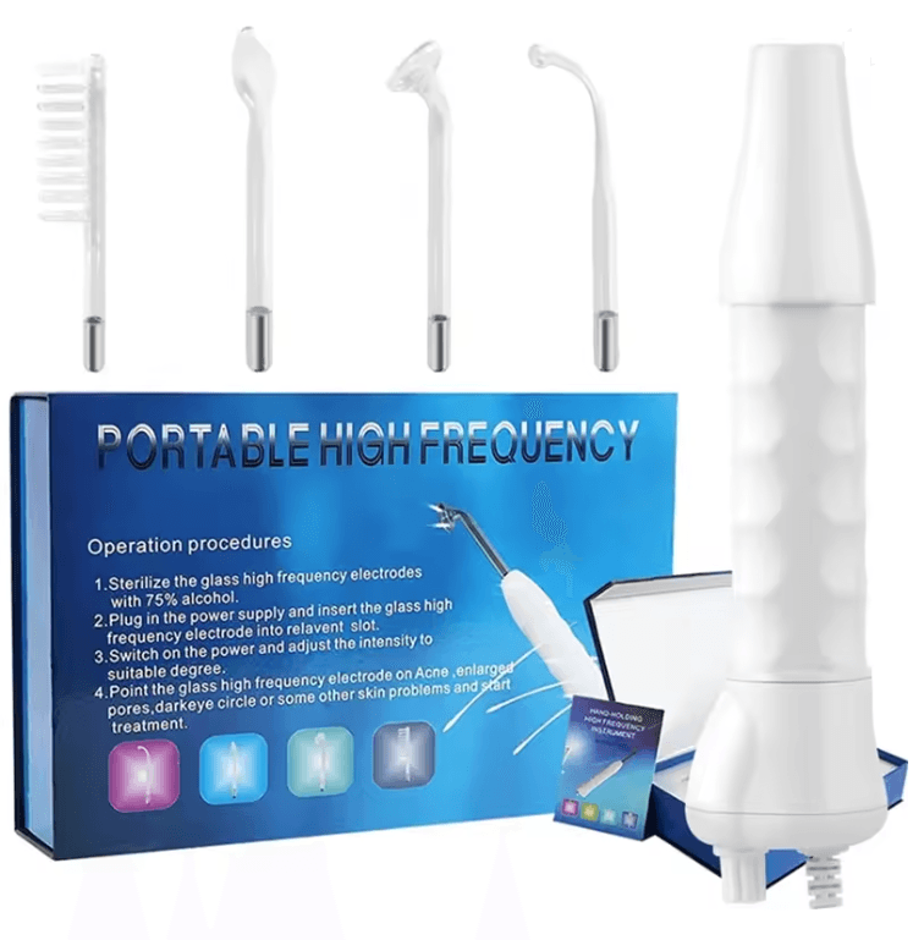 dermaglow high frequency skin therapy wand for acne and wrinkle reduction