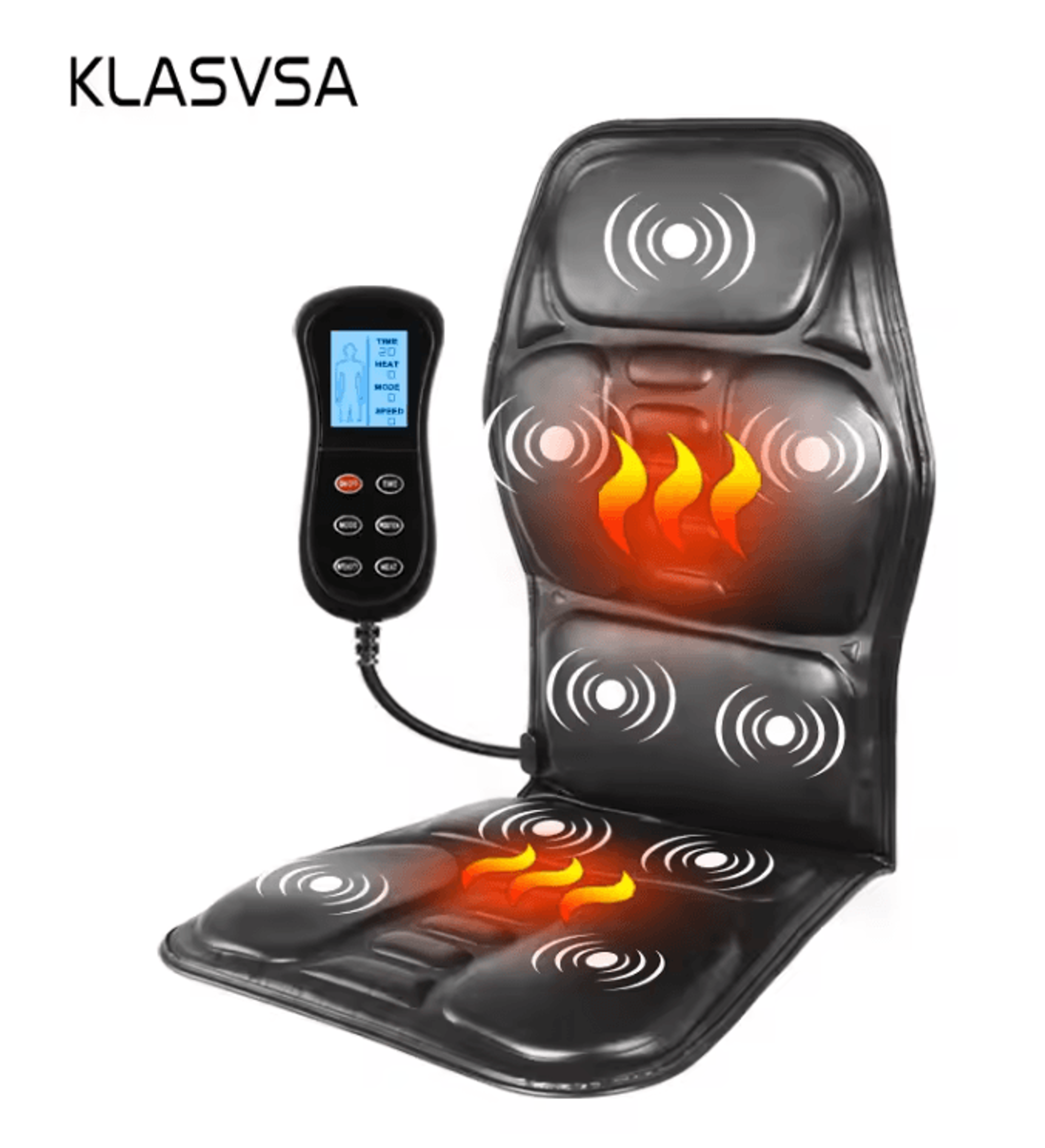 relaxtherm electric back massager cushion with heat for chair car and home