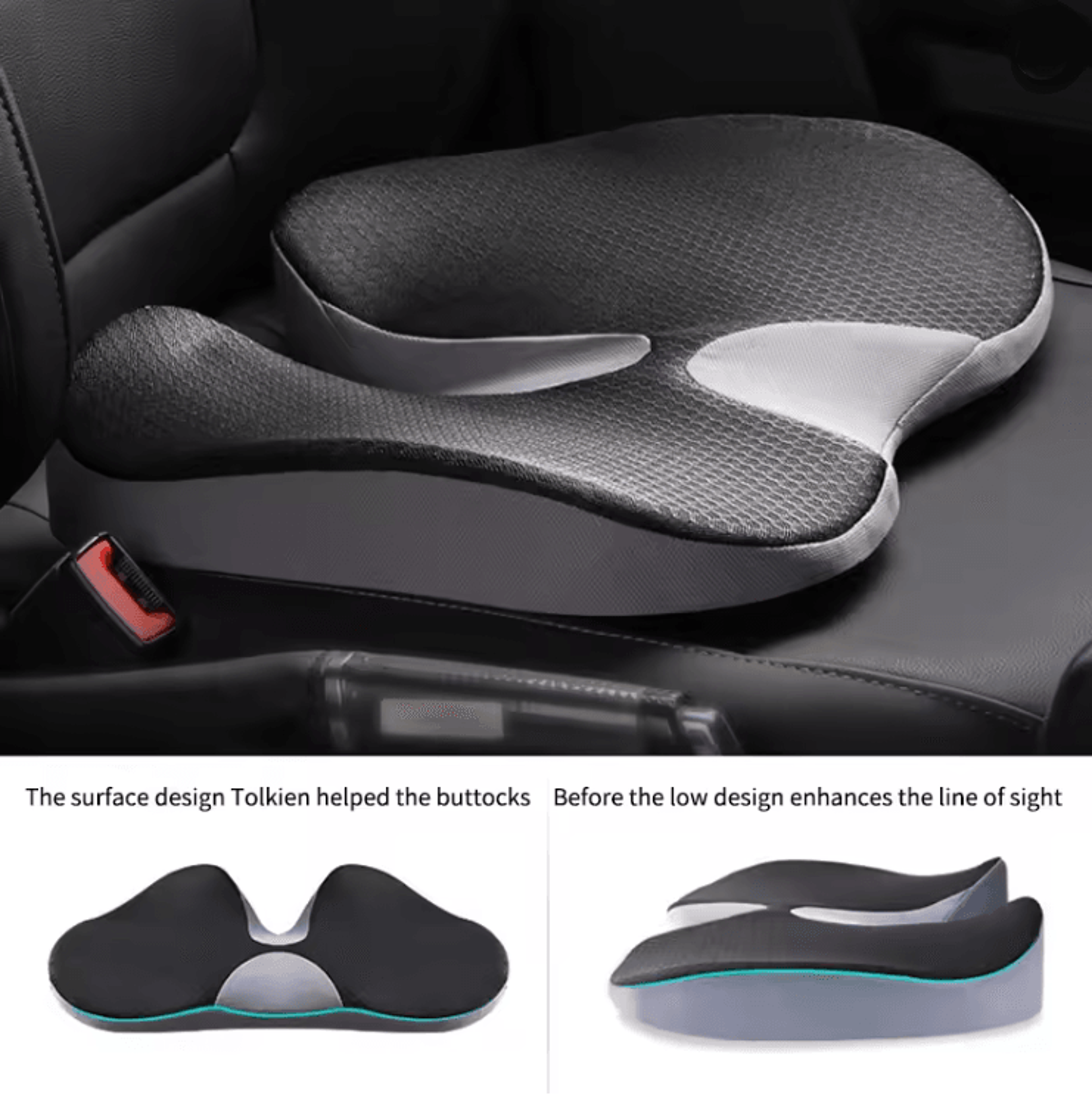 Orthopedic Memory Foam Seat Cushion For Tailbone Sciatica And Back Pain Relief 1