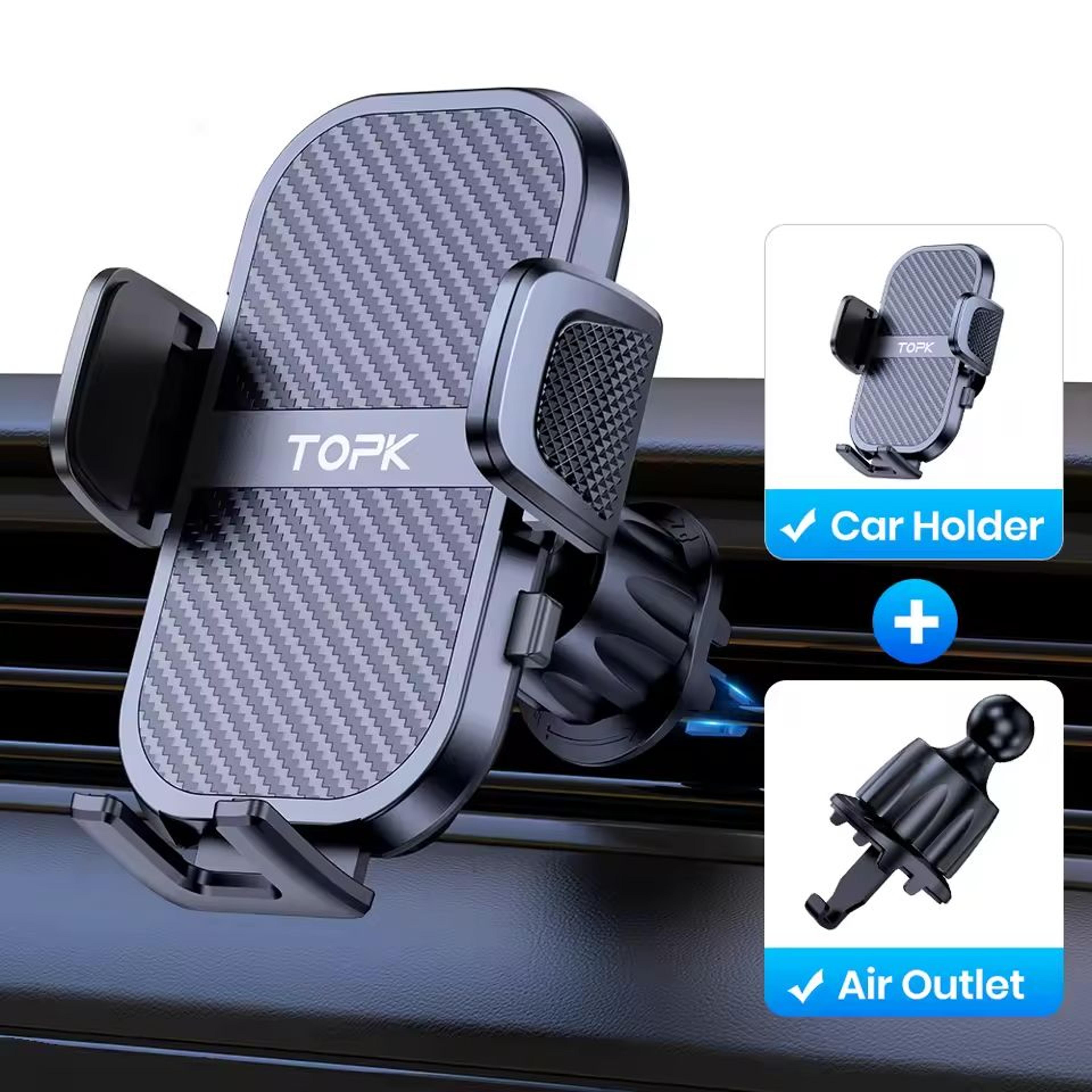 TOPK Car Phone Holder Super Stable Mount For Dashboard Windscreen And Air Vent 1