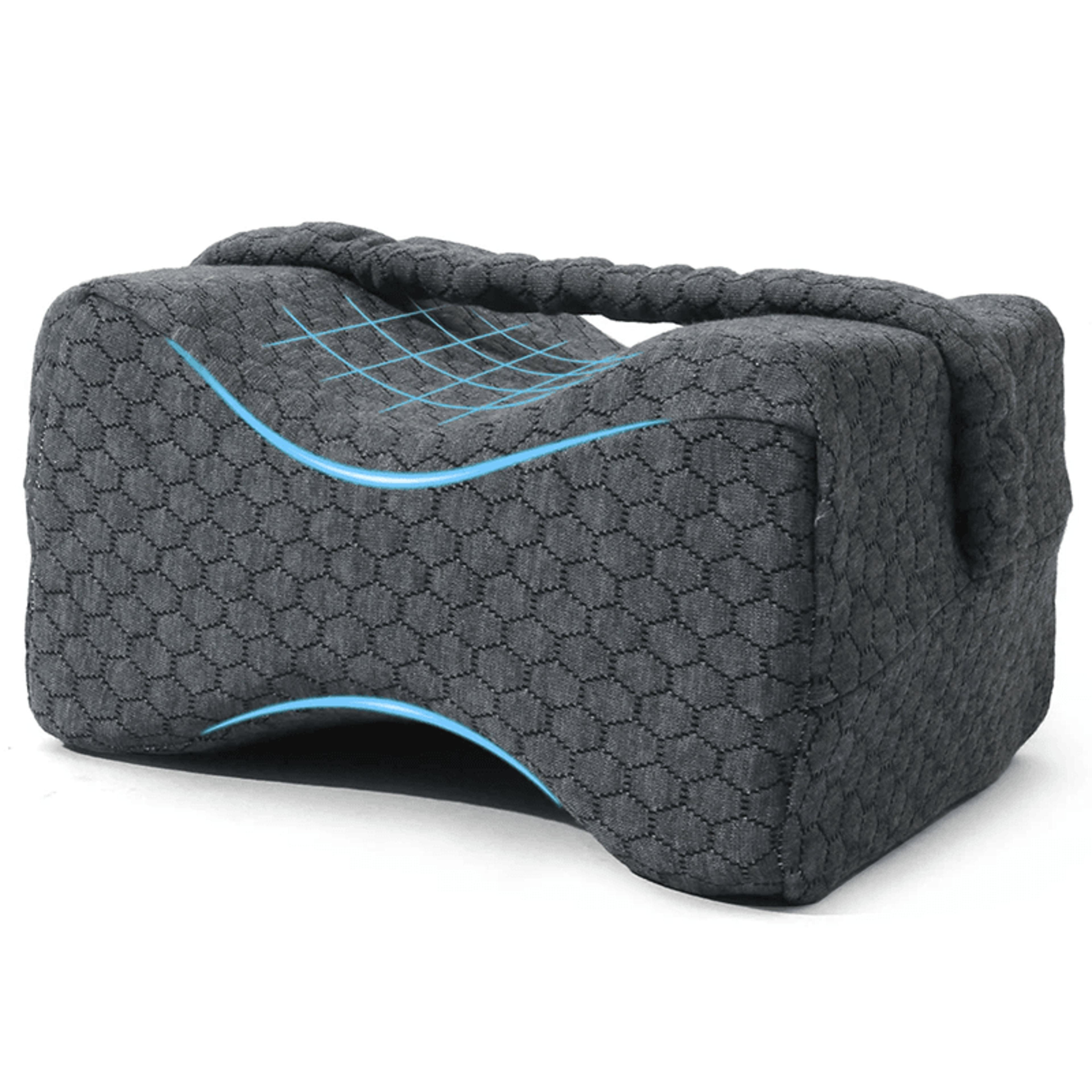 Memory Foam Knee Pillow For Side Sleepers With Adjustable Strap 3